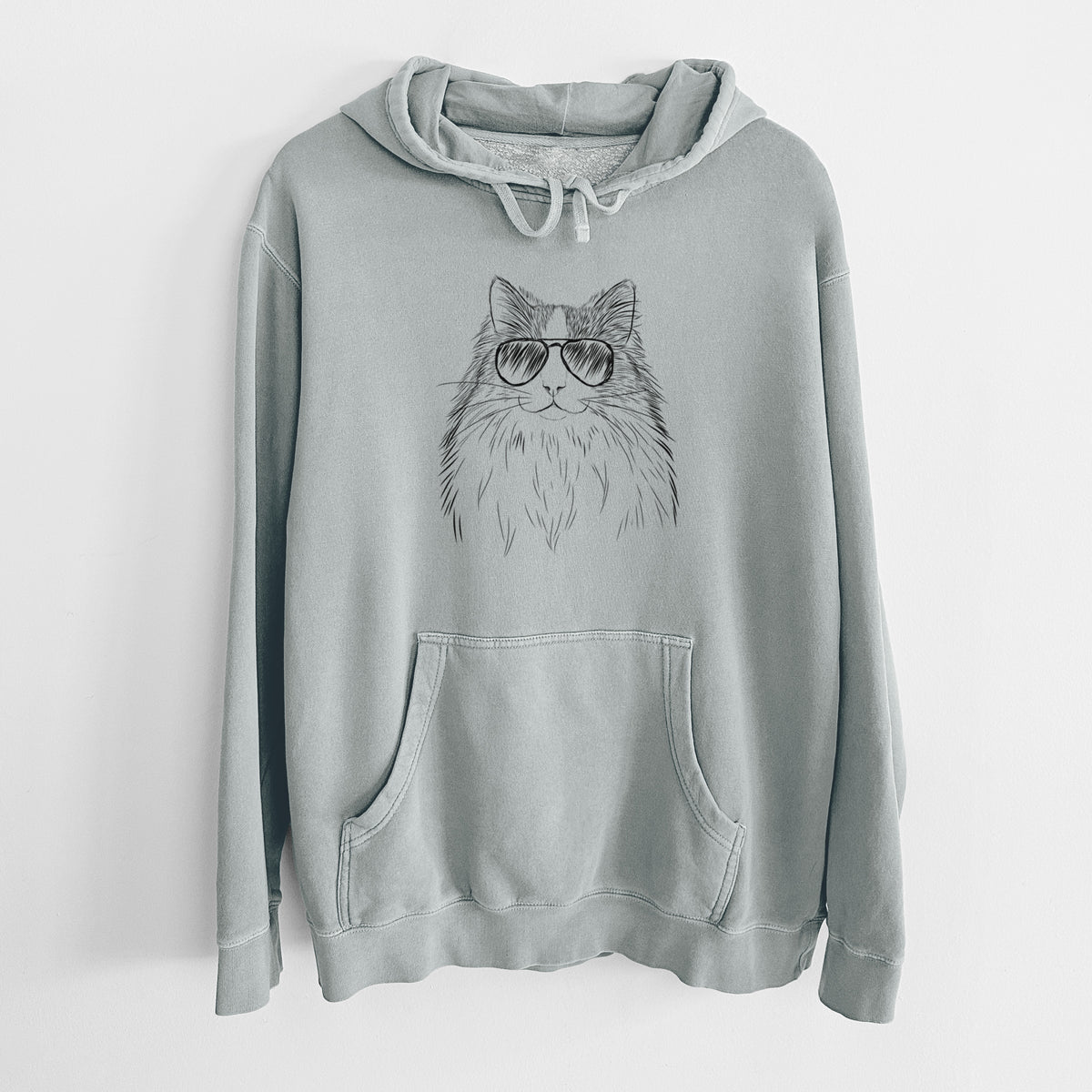 Aviator Fiona the Ragdoll Cat - Unisex Pigment Dyed Hoodie