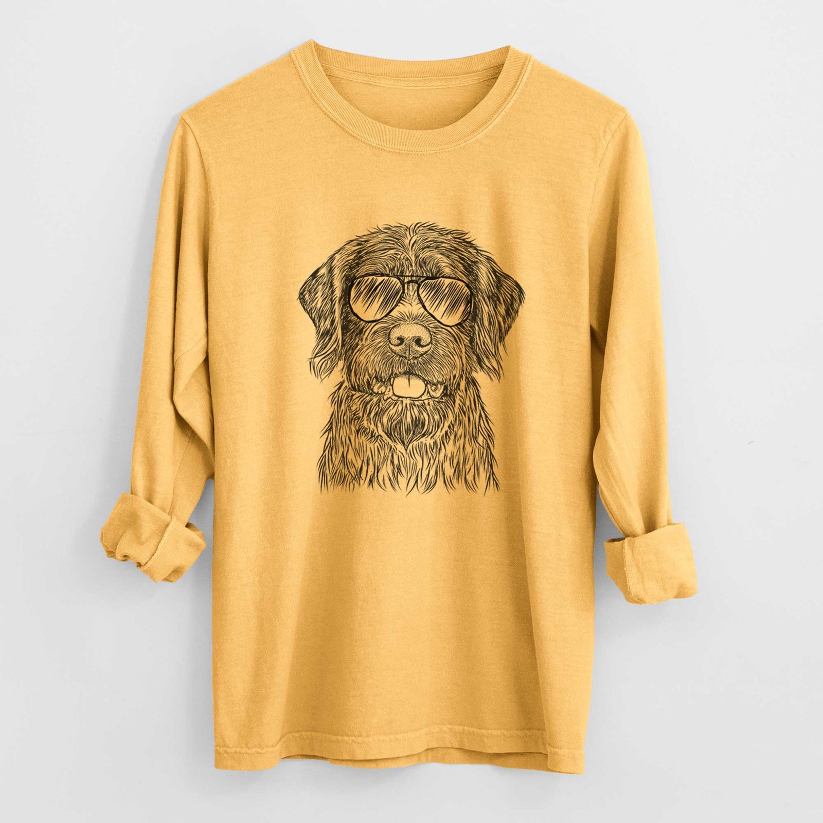 Aviator Fletcher the Wirehaired Pointing Griffon - Men's Heavyweight 100% Cotton Long Sleeve