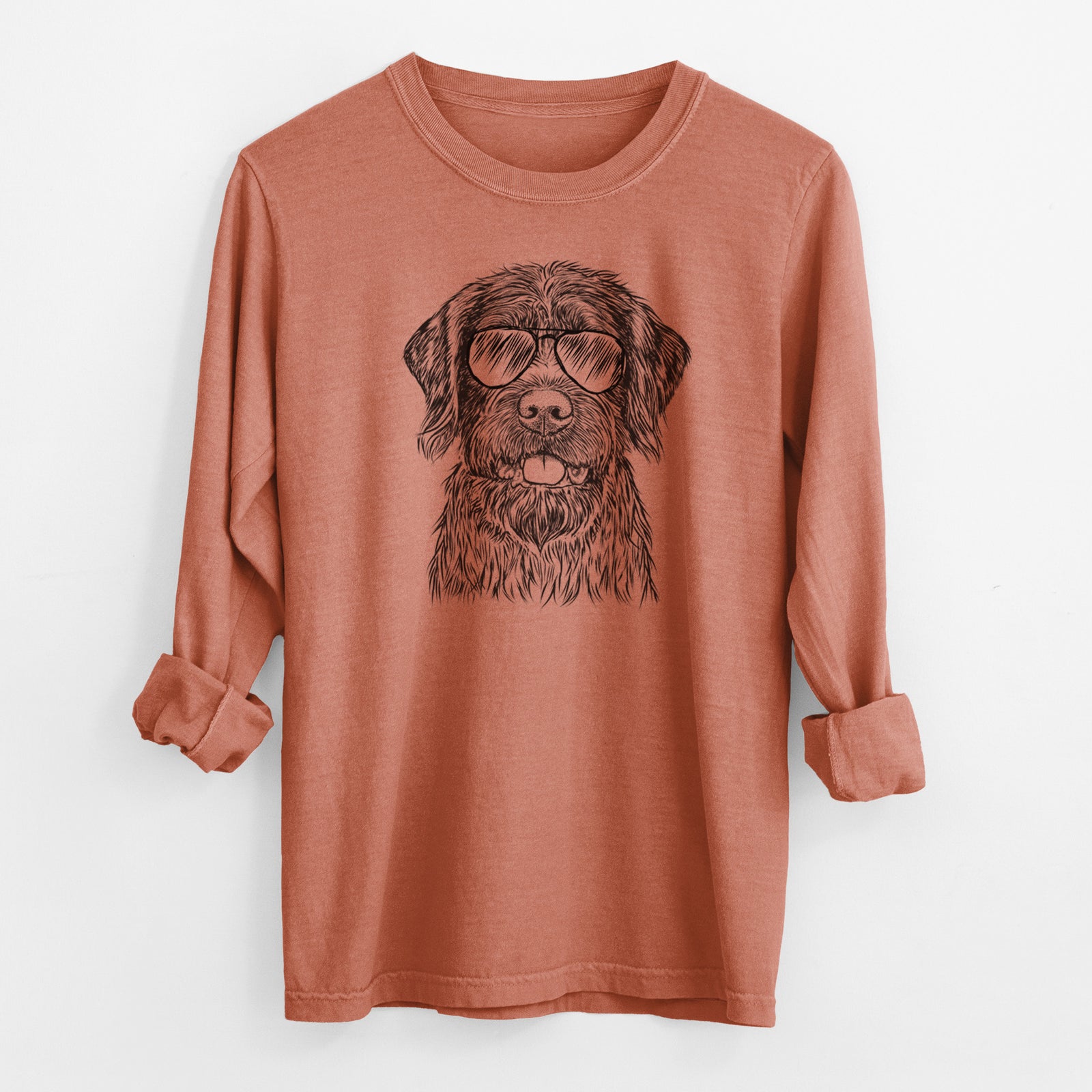 Aviator Fletcher the Wirehaired Pointing Griffon - Men's Heavyweight 100% Cotton Long Sleeve