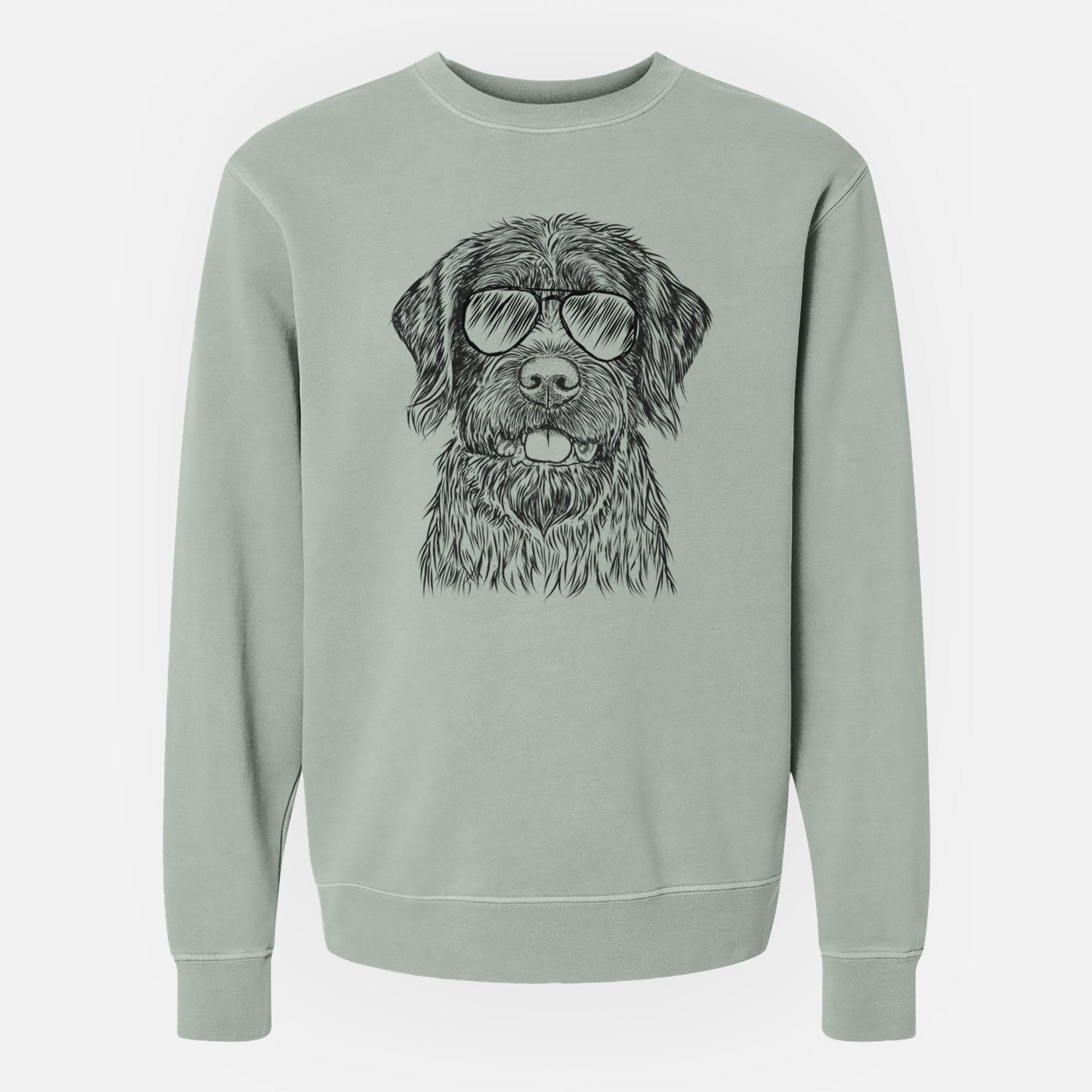 Aviator Fletcher the Wirehaired Pointing Griffon - Unisex Pigment Dyed Crew Sweatshirt