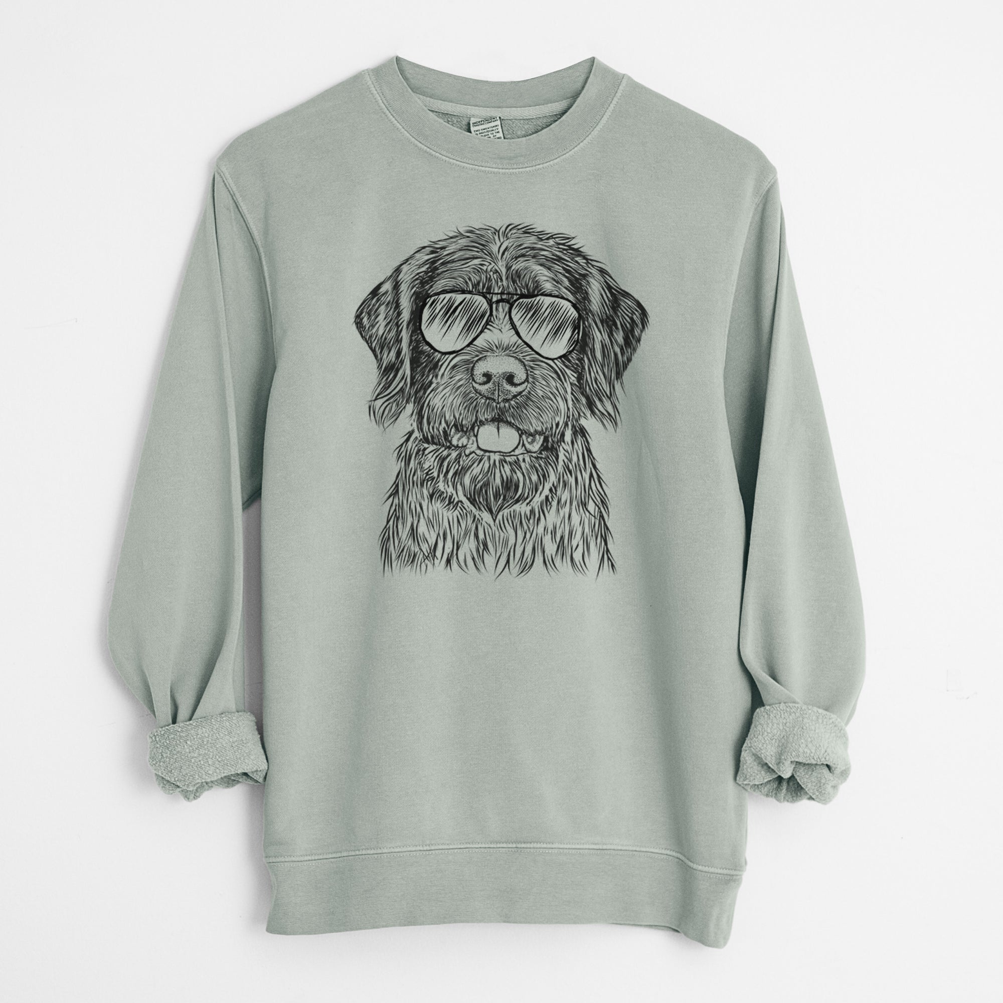 Aviator Fletcher the Wirehaired Pointing Griffon - Unisex Pigment Dyed Crew Sweatshirt