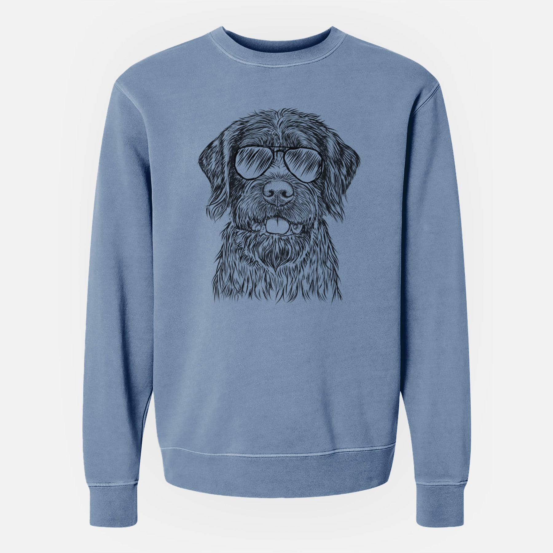 Aviator Fletcher the Wirehaired Pointing Griffon - Unisex Pigment Dyed Crew Sweatshirt