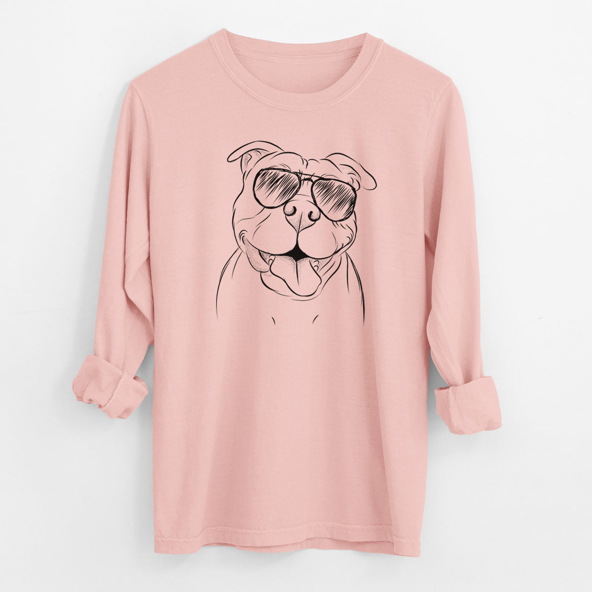 Aviator Floki the American Bully - Men's Heavyweight 100% Cotton Long Sleeve