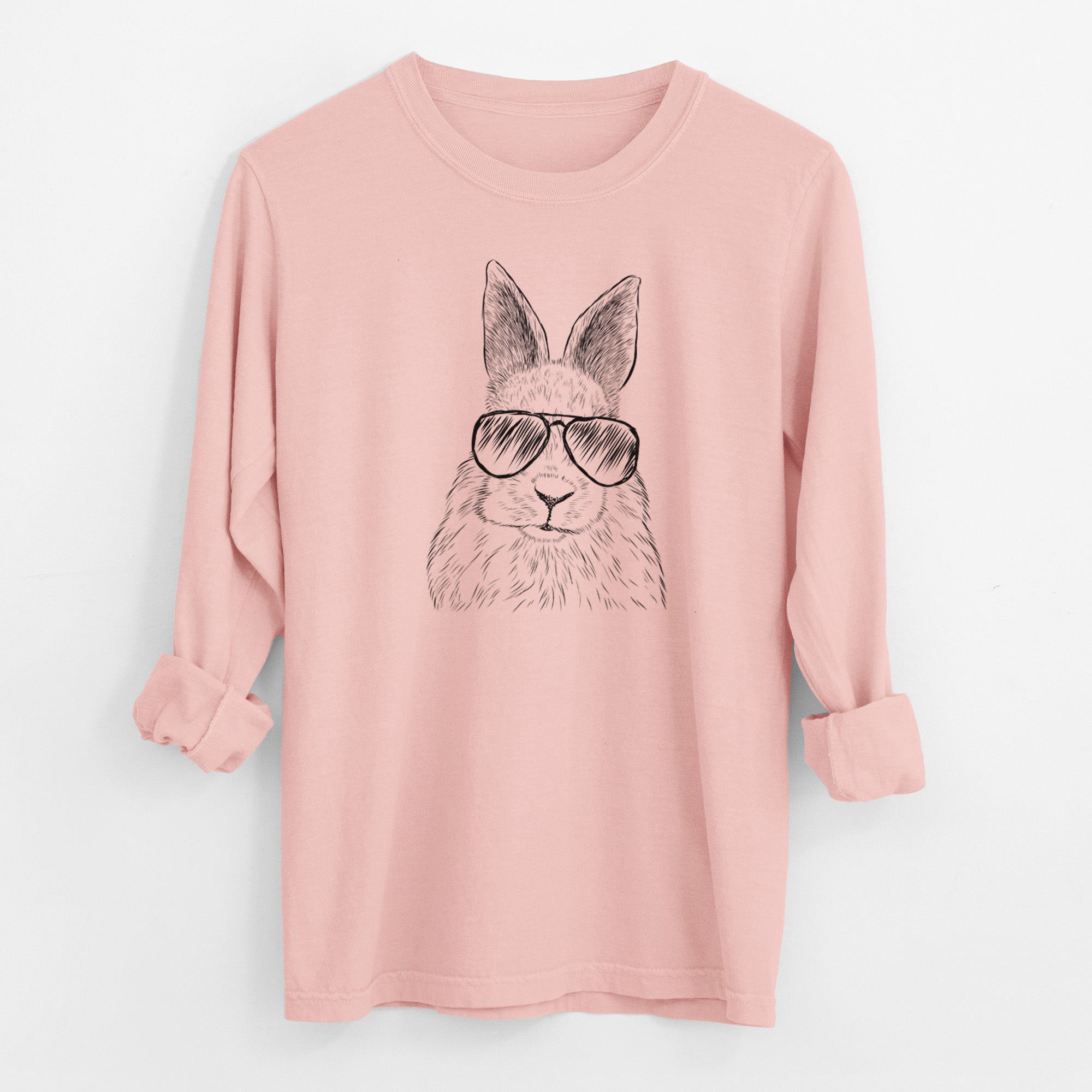 Aviator Flower the Rex Rabbit - Men's Heavyweight 100% Cotton Long Sleeve