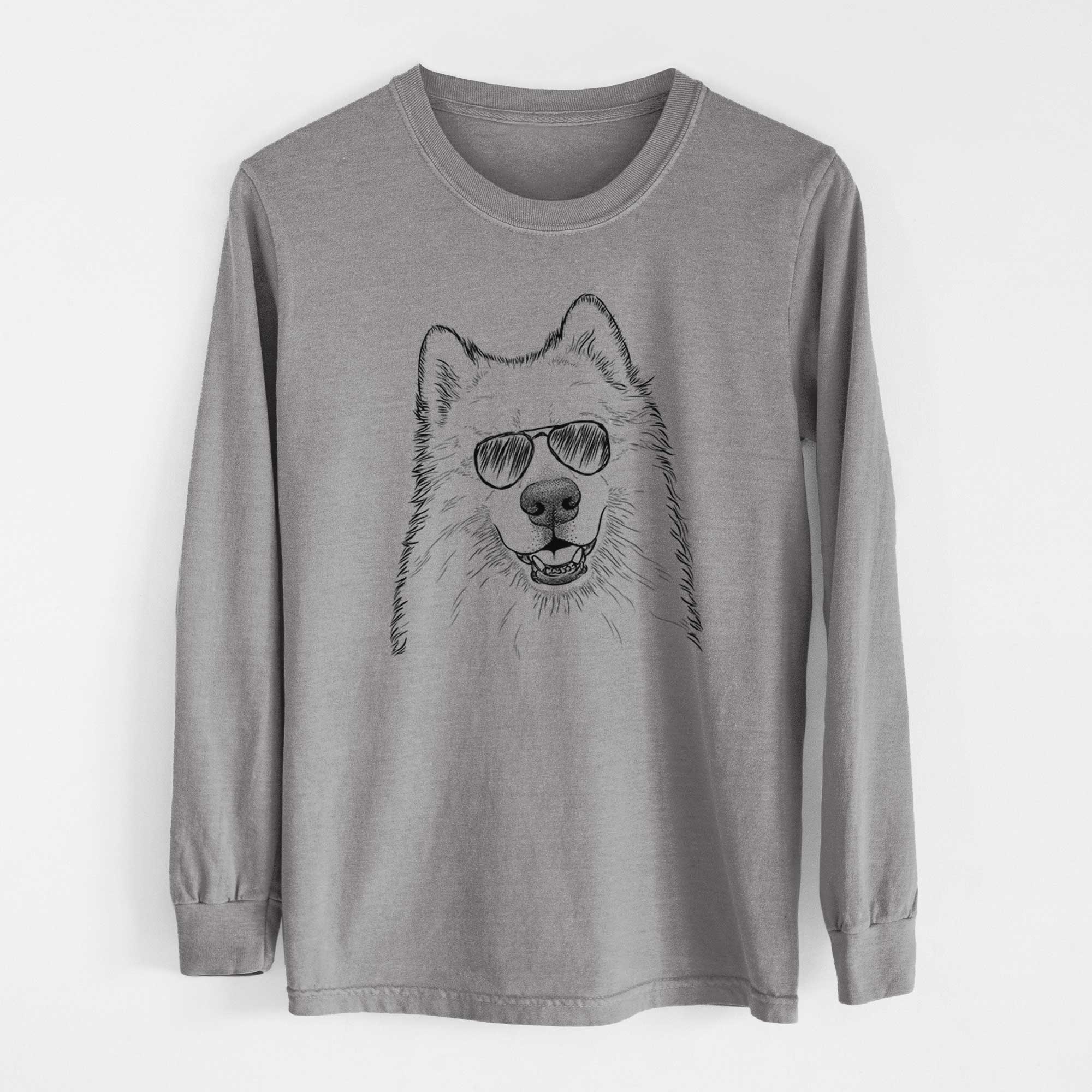 Aviator Foster the Samoyed - Men's Heavyweight 100% Cotton Long Sleeve