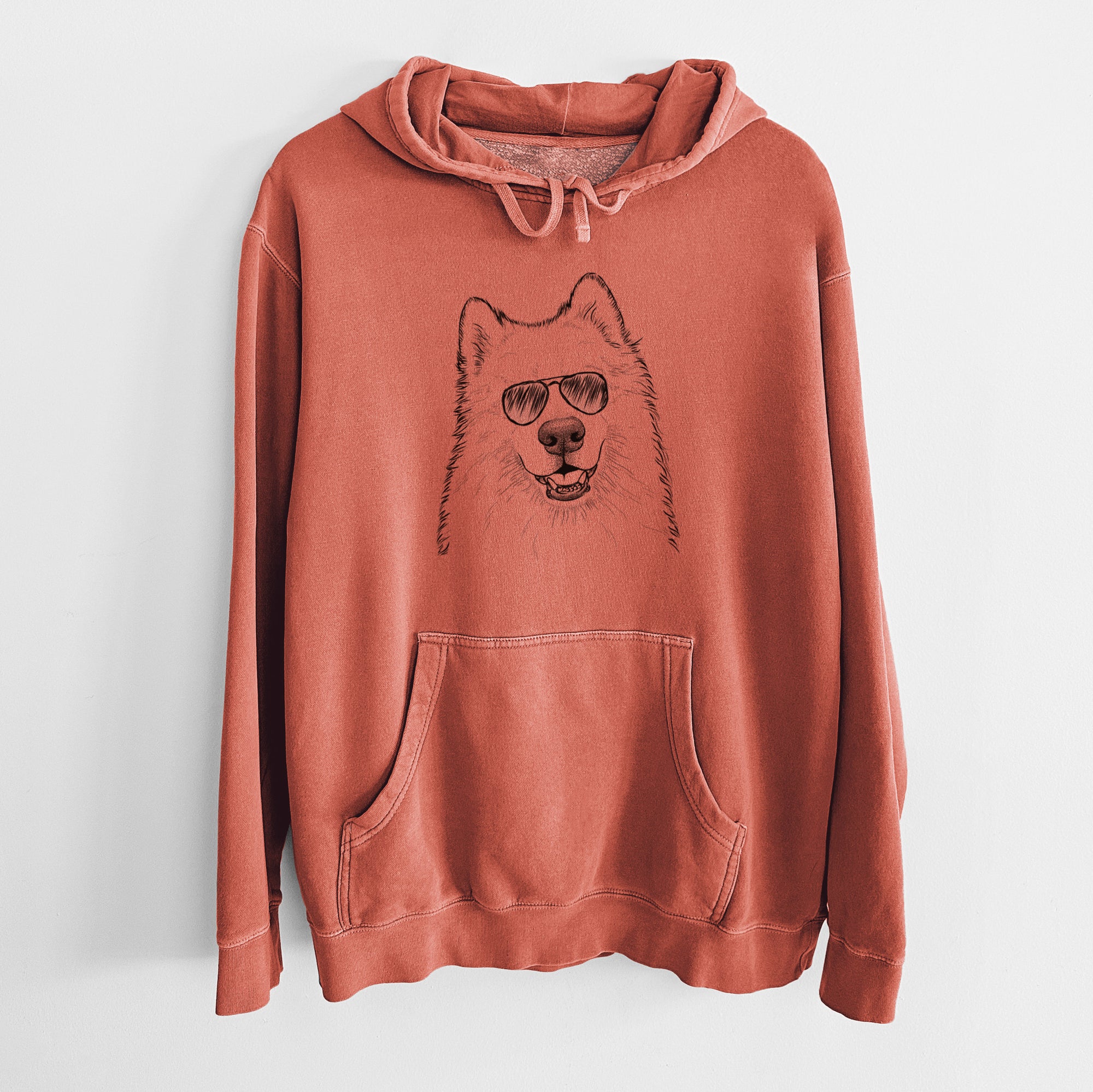 Aviator Foster the Samoyed - Unisex Pigment Dyed Hoodie