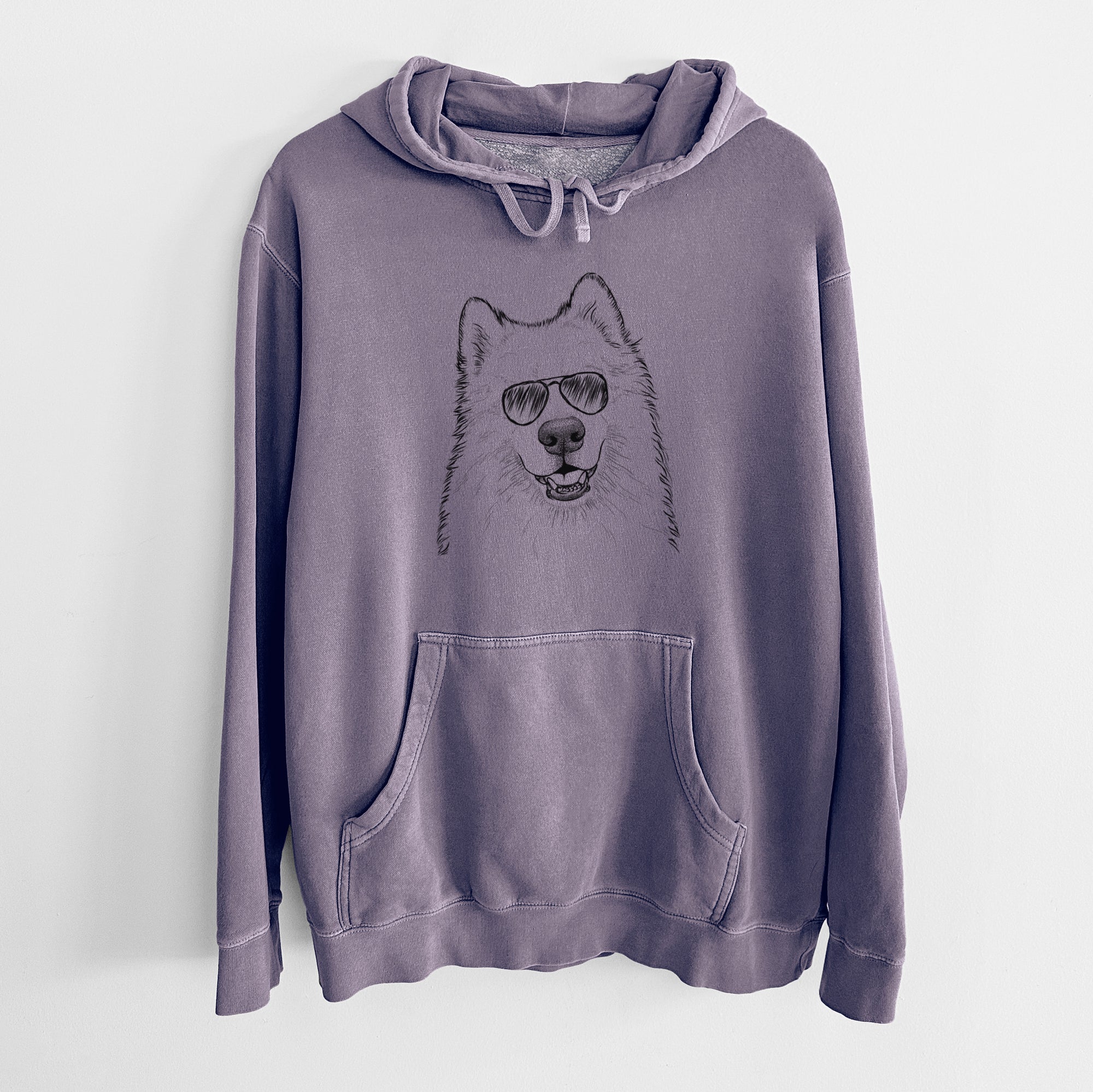 Aviator Foster the Samoyed - Unisex Pigment Dyed Hoodie