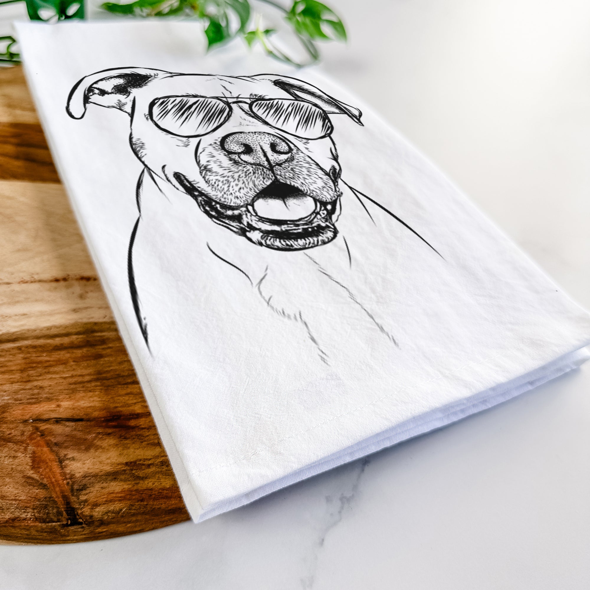 Frankie Tankie the Boxer Mix Tea Towel