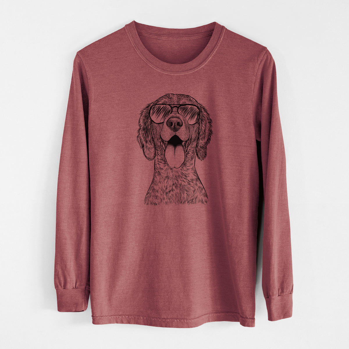 Aviator Freddy the English Setter - Men's Heavyweight 100% Cotton Long Sleeve