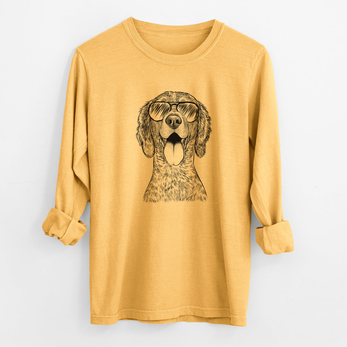Aviator Freddy the English Setter - Men's Heavyweight 100% Cotton Long Sleeve