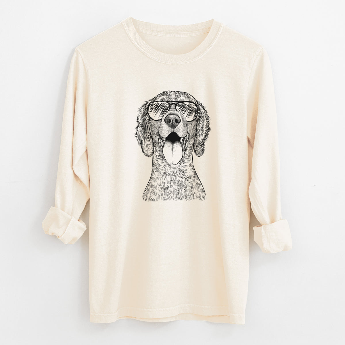 Aviator Freddy the English Setter - Men's Heavyweight 100% Cotton Long Sleeve