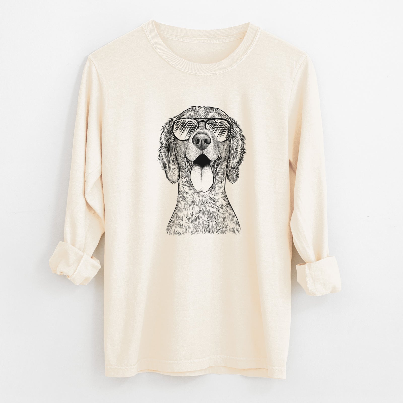 Aviator Freddy the English Setter - Men's Heavyweight 100% Cotton Long Sleeve