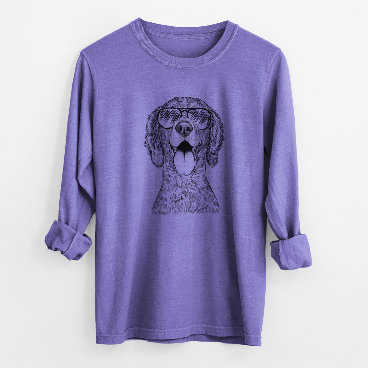 Aviator Freddy the English Setter - Men's Heavyweight 100% Cotton Long Sleeve
