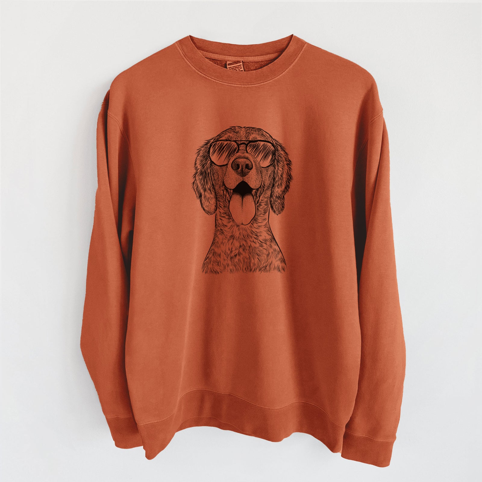 Aviator Freddy the English Setter - Unisex Pigment Dyed Crew Sweatshirt