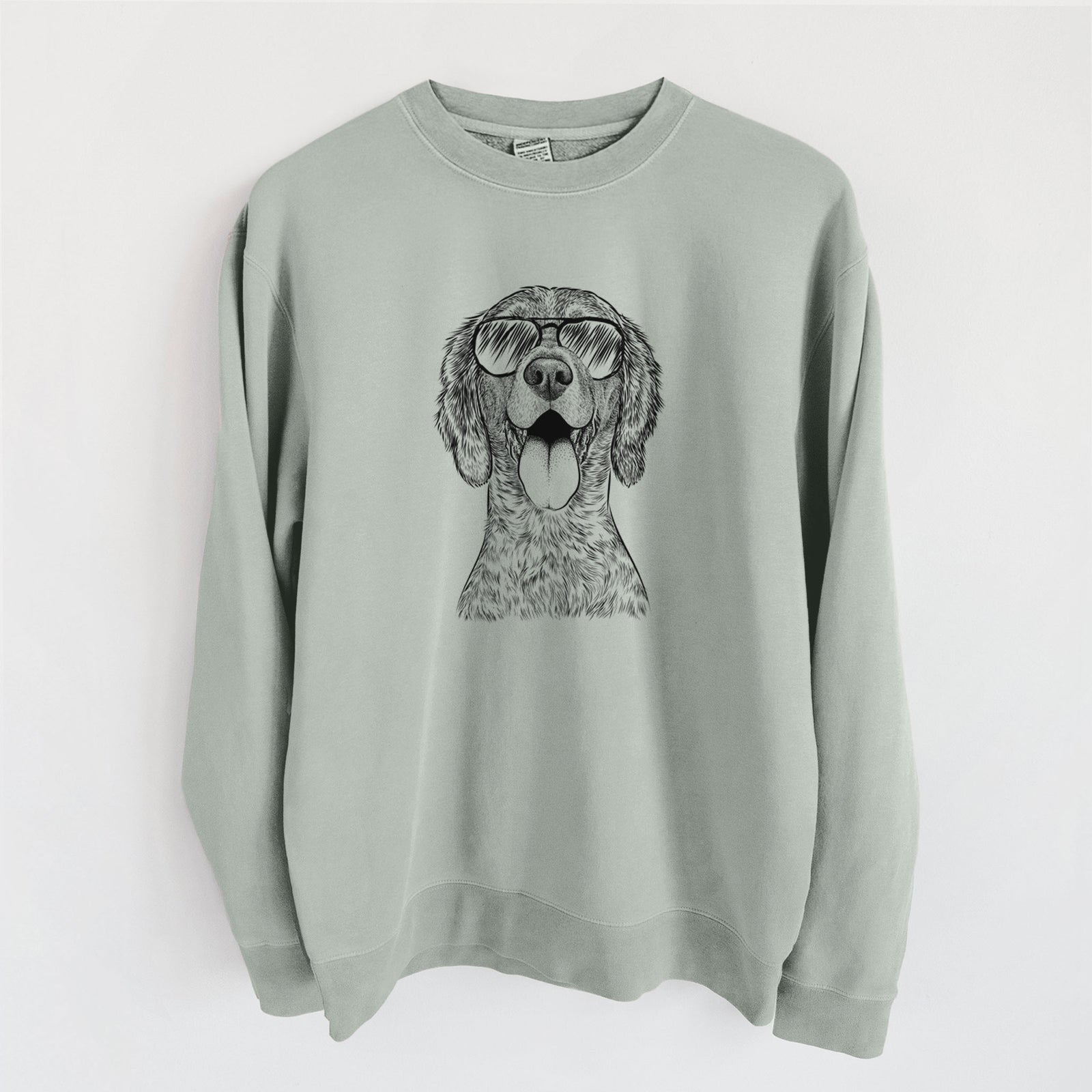 Aviator Freddy the English Setter - Unisex Pigment Dyed Crew Sweatshirt