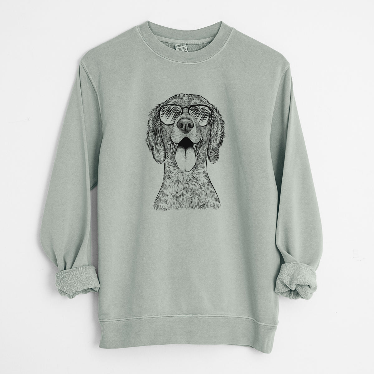 Aviator Freddy the English Setter - Unisex Pigment Dyed Crew Sweatshirt