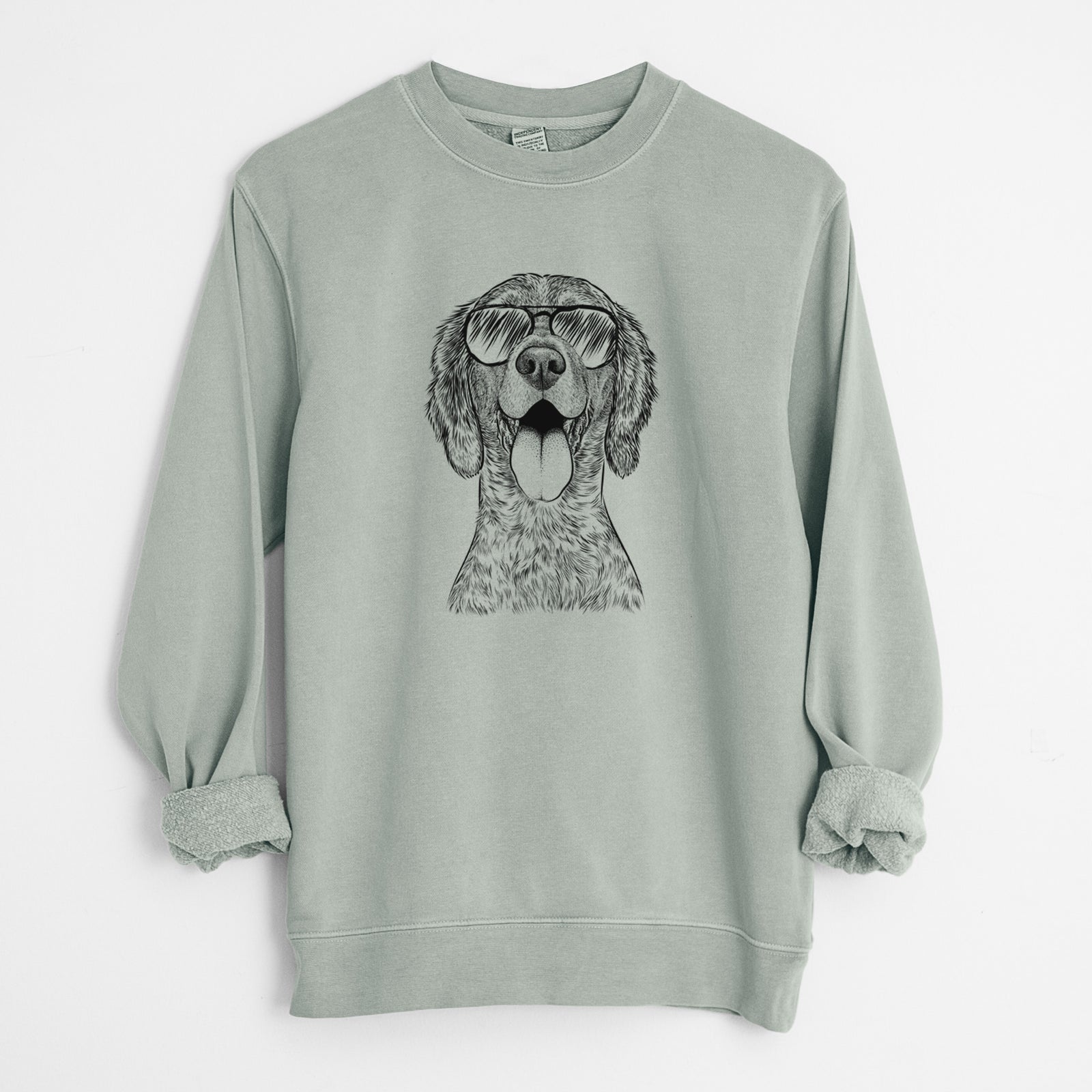 Aviator Freddy the English Setter - Unisex Pigment Dyed Crew Sweatshirt