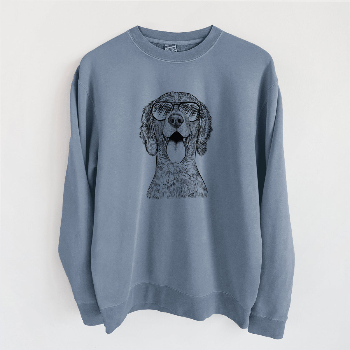 Aviator Freddy the English Setter - Unisex Pigment Dyed Crew Sweatshirt