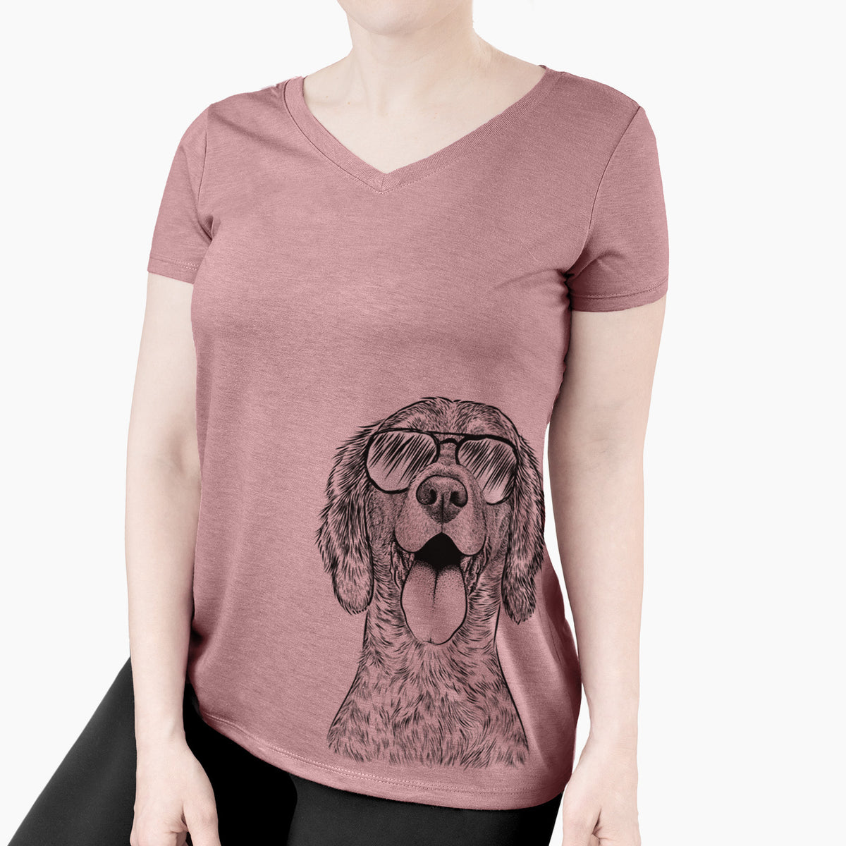 Aviator Freddy the English Setter - Women's V-neck Shirt