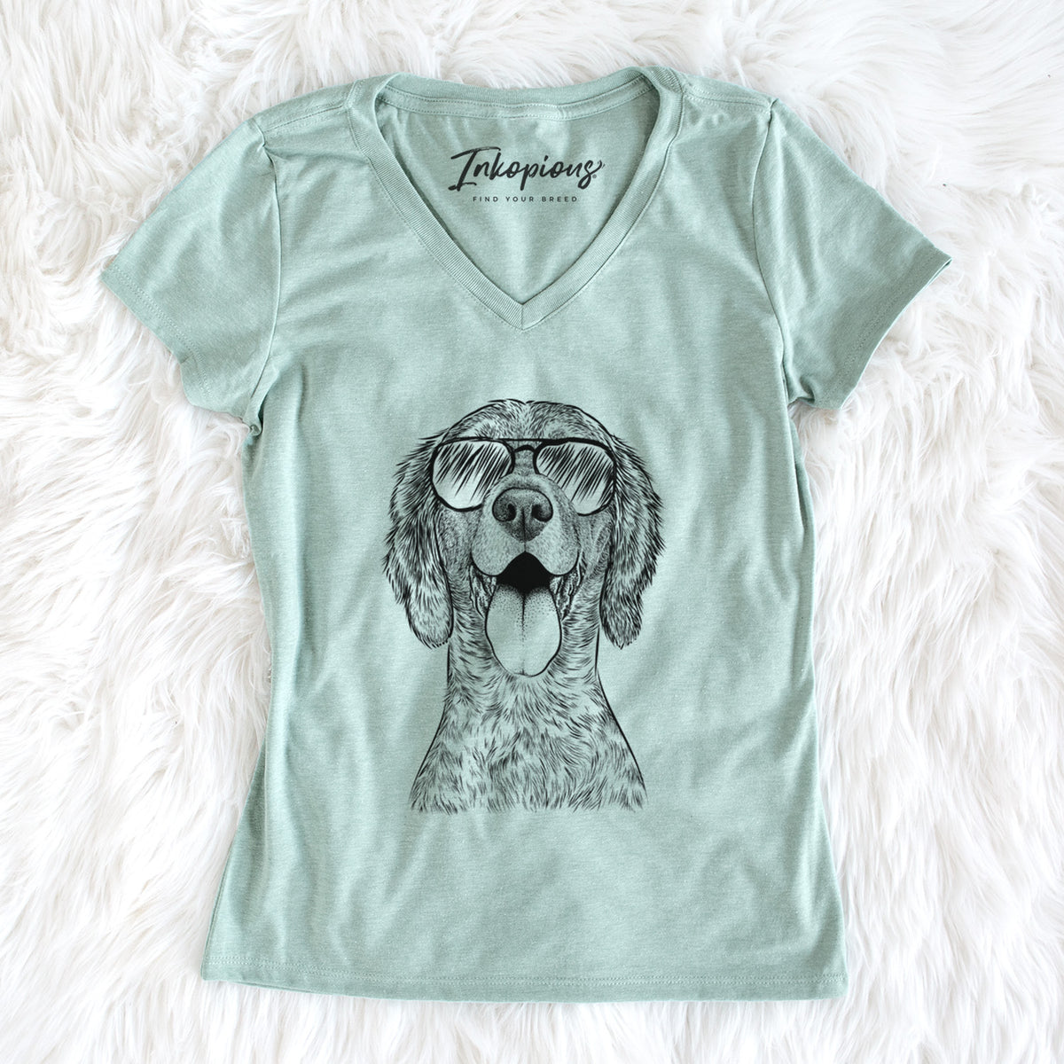 Aviator Freddy the English Setter - Women's V-neck Shirt