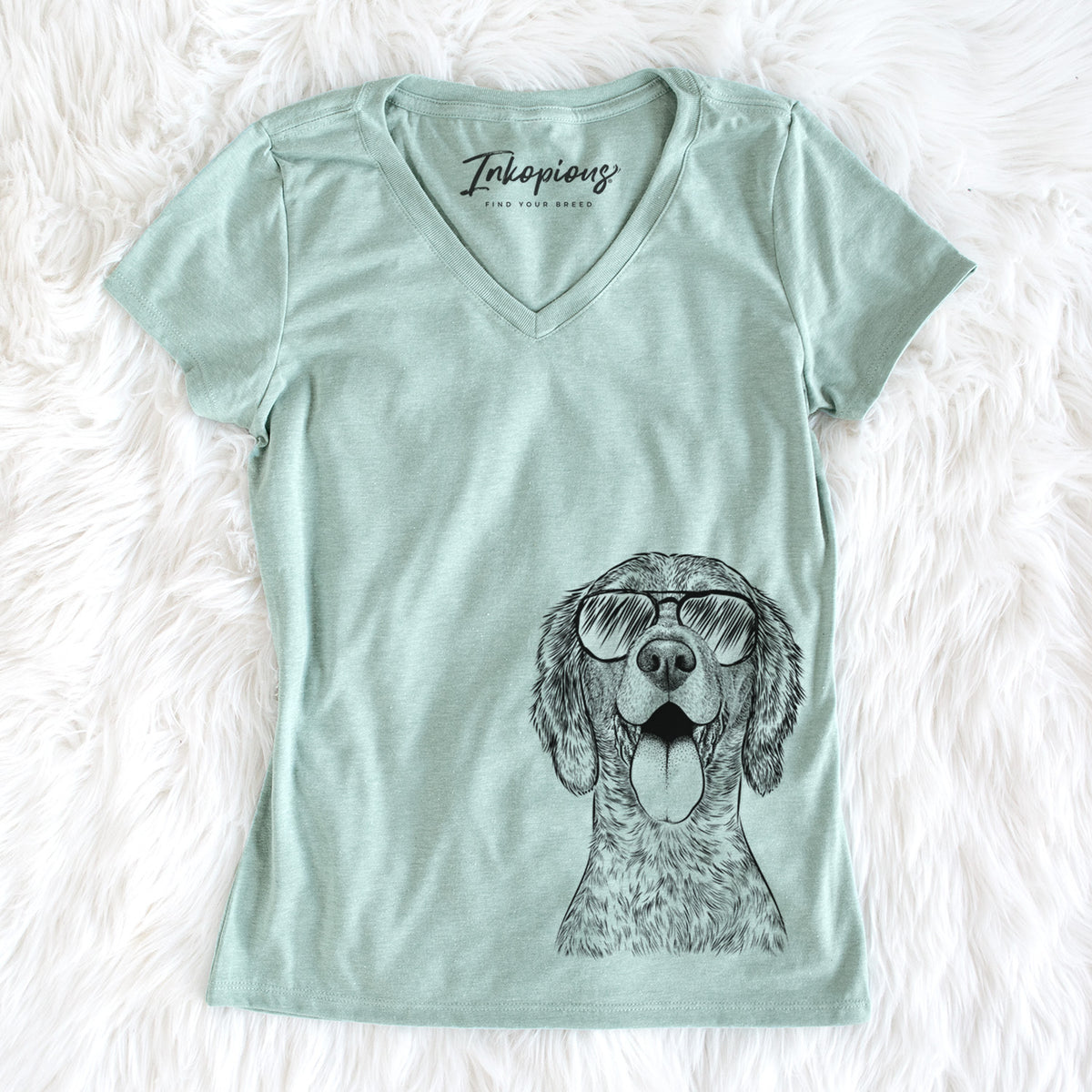 Aviator Freddy the English Setter - Women's V-neck Shirt