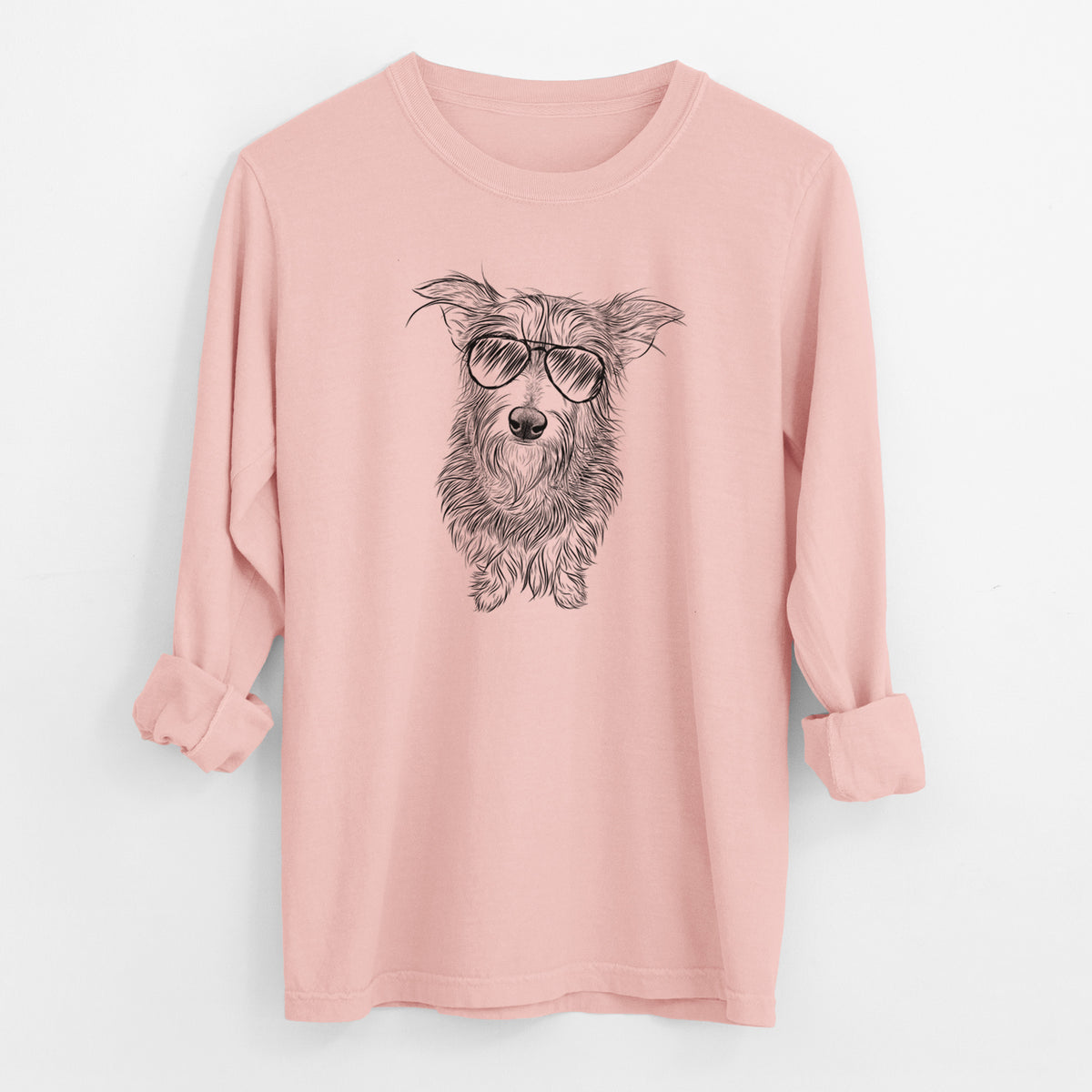 Aviator Frida Doggo the Rescue Terrier Mix - Men's Heavyweight 100% Cotton Long Sleeve