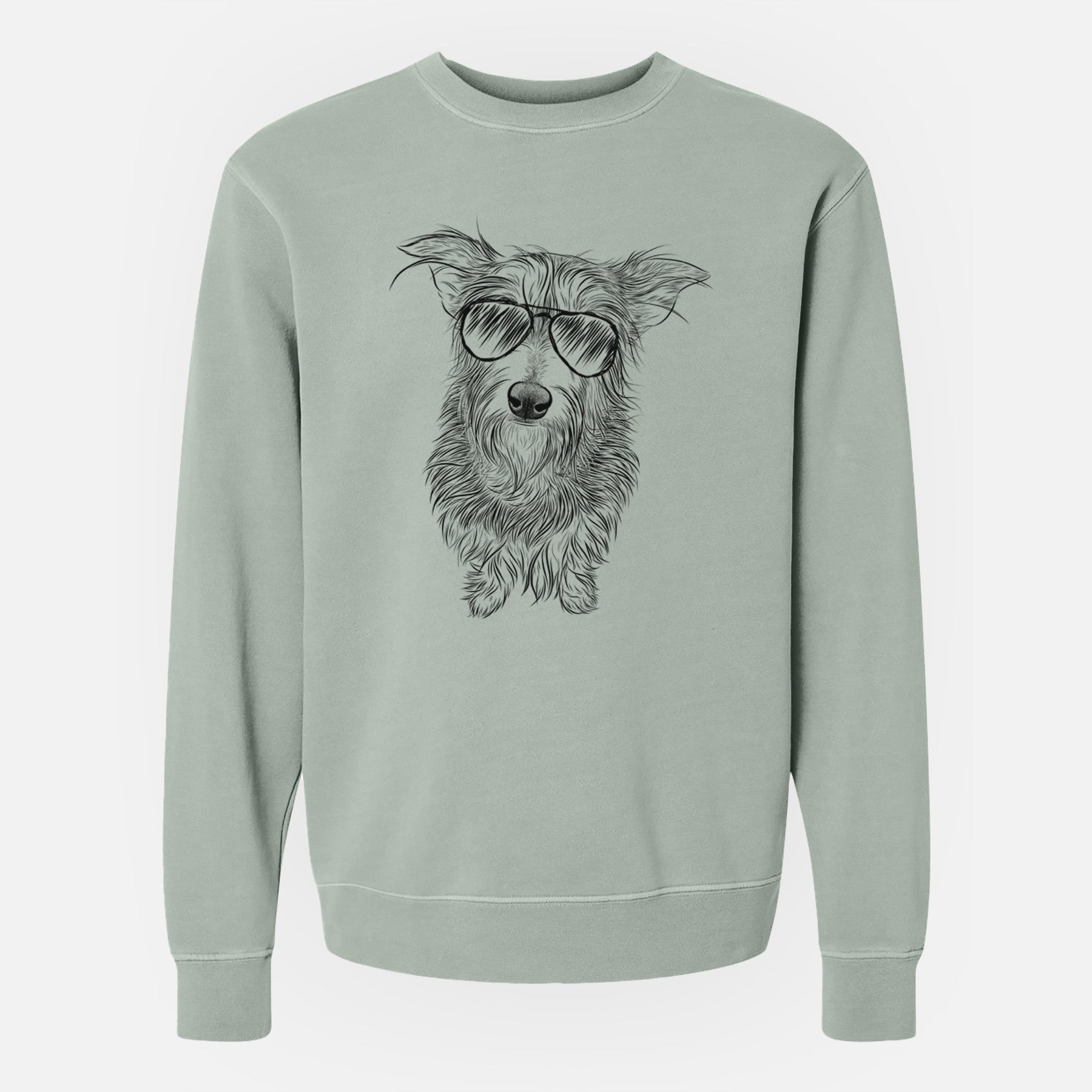 Aviator Frida Doggo the Rescue Terrier Mix - Unisex Pigment Dyed Crew Sweatshirt