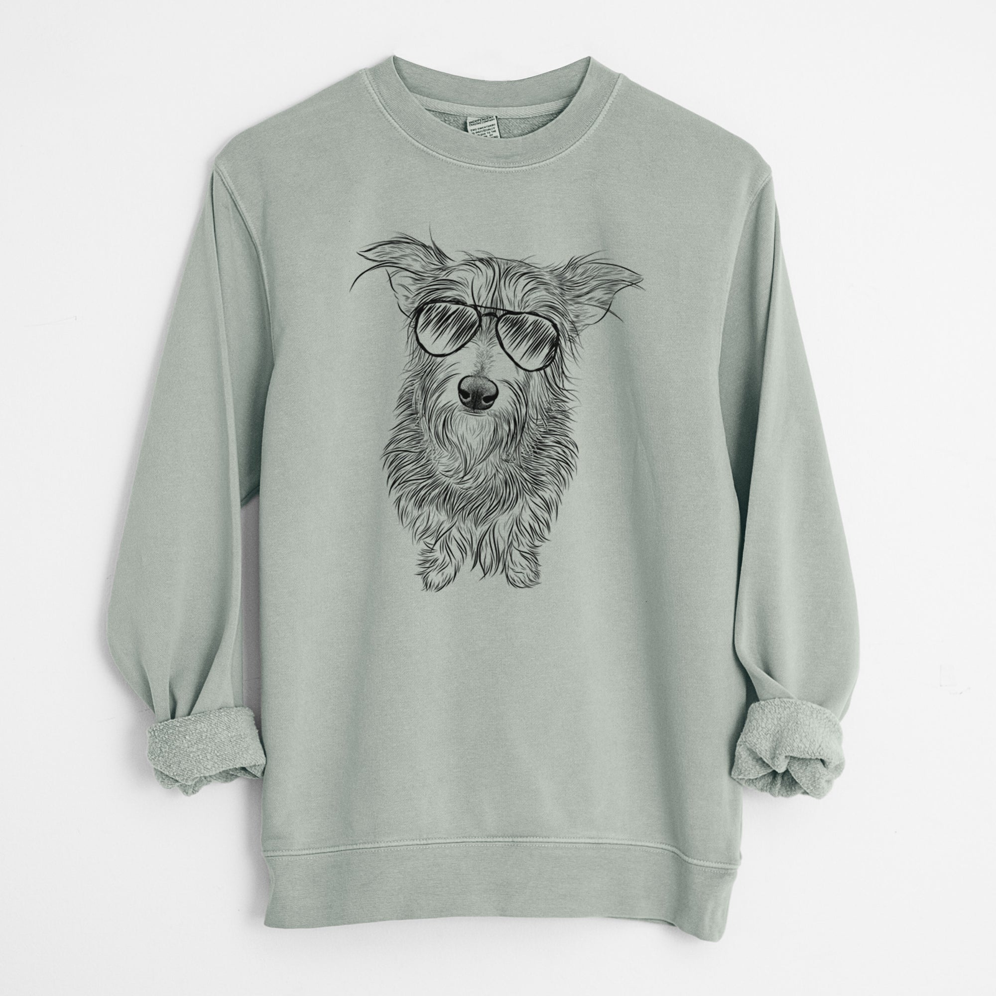 Aviator Frida Doggo the Rescue Terrier Mix - Unisex Pigment Dyed Crew Sweatshirt