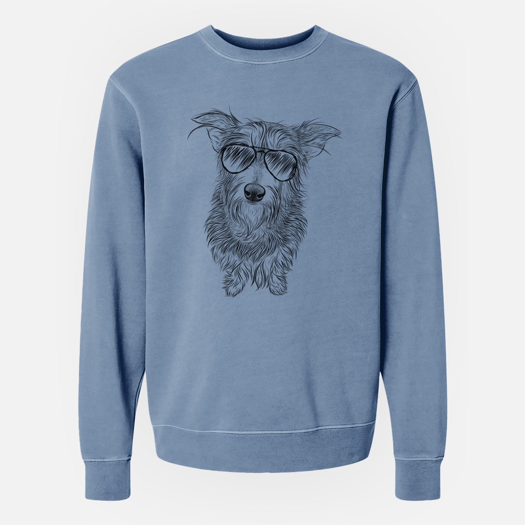 Aviator Frida Doggo the Rescue Terrier Mix - Unisex Pigment Dyed Crew Sweatshirt