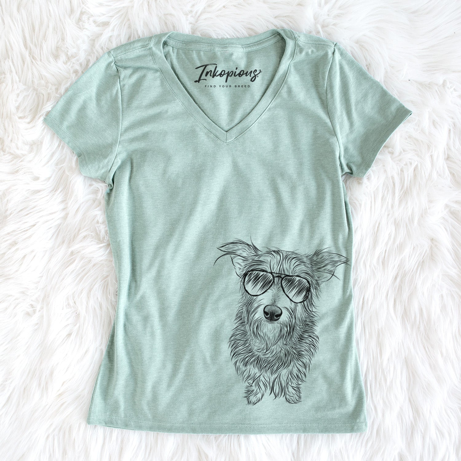 Aviator Frida Doggo the Rescue Terrier Mix - Women's V-neck Shirt