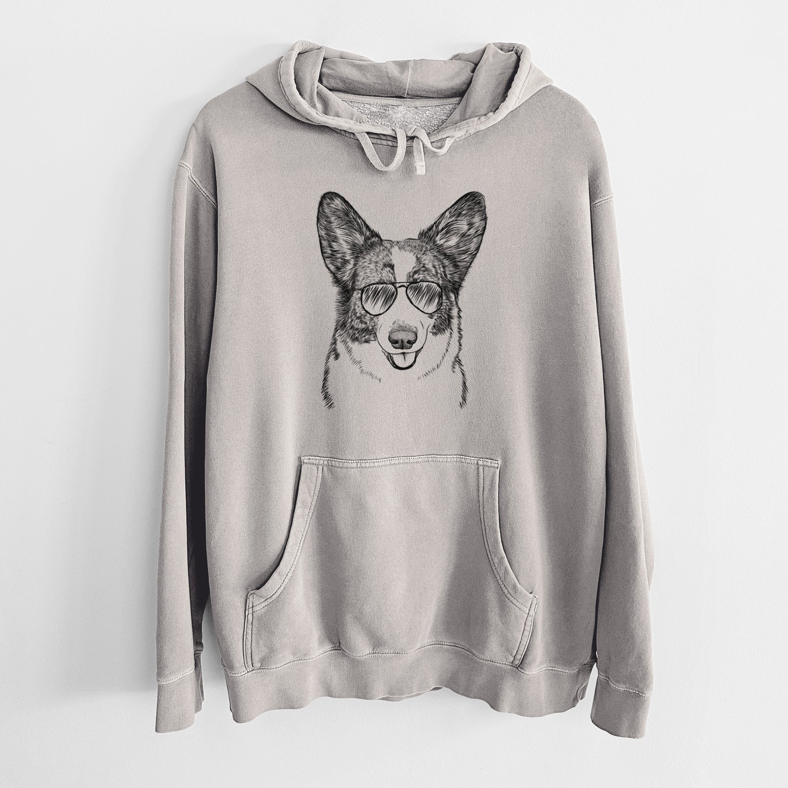 Aviator Gabby the Cardigan Welsh Corgi - Unisex Pigment Dyed Hoodie