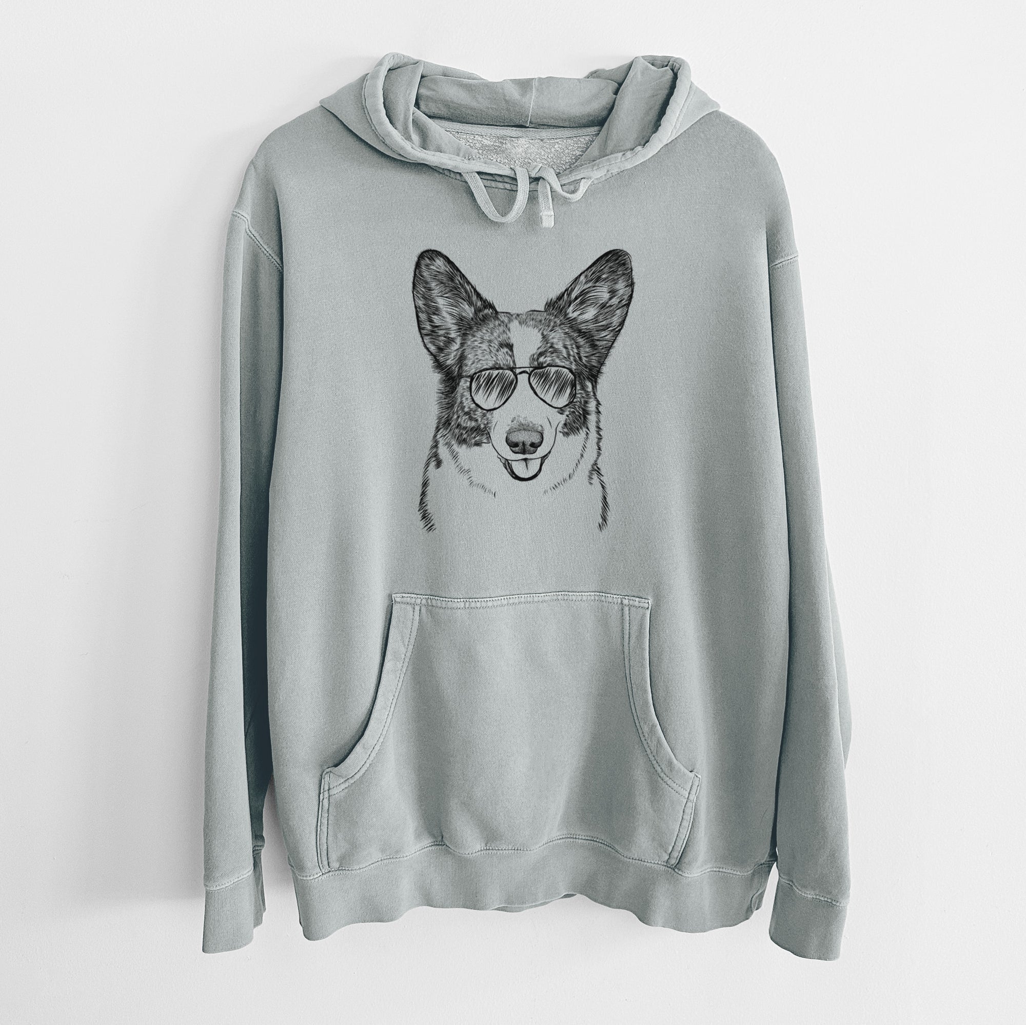 Aviator Gabby the Cardigan Welsh Corgi - Unisex Pigment Dyed Hoodie