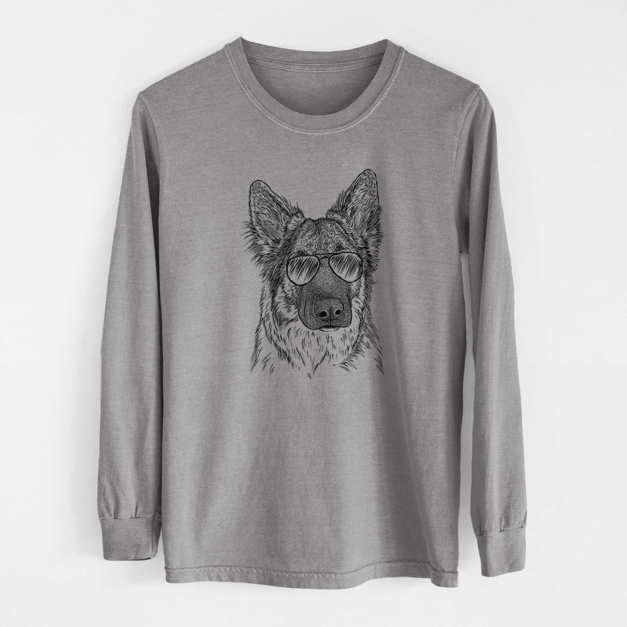 Aviator Geddy the Shiloh Shepherd - Men's Heavyweight 100% Cotton Long Sleeve