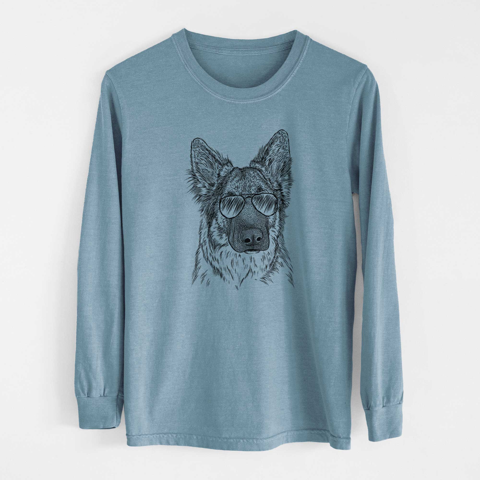 Aviator Geddy the Shiloh Shepherd - Men's Heavyweight 100% Cotton Long Sleeve