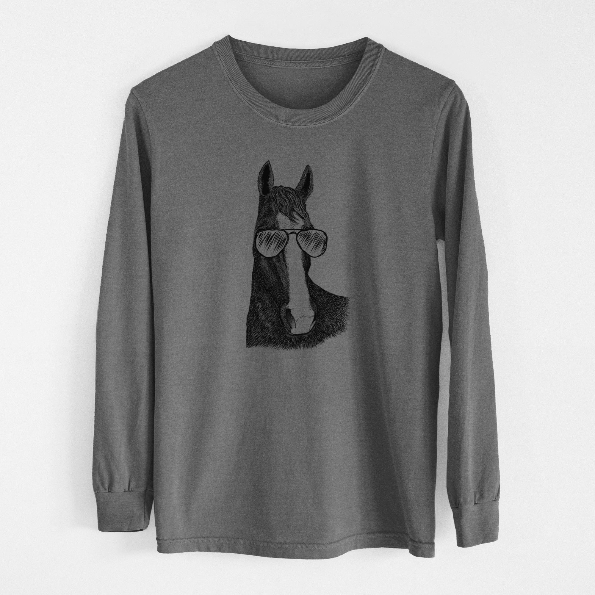 Aviator Gibson the Tennessee Walking Horse - Men's Heavyweight 100% Cotton Long Sleeve