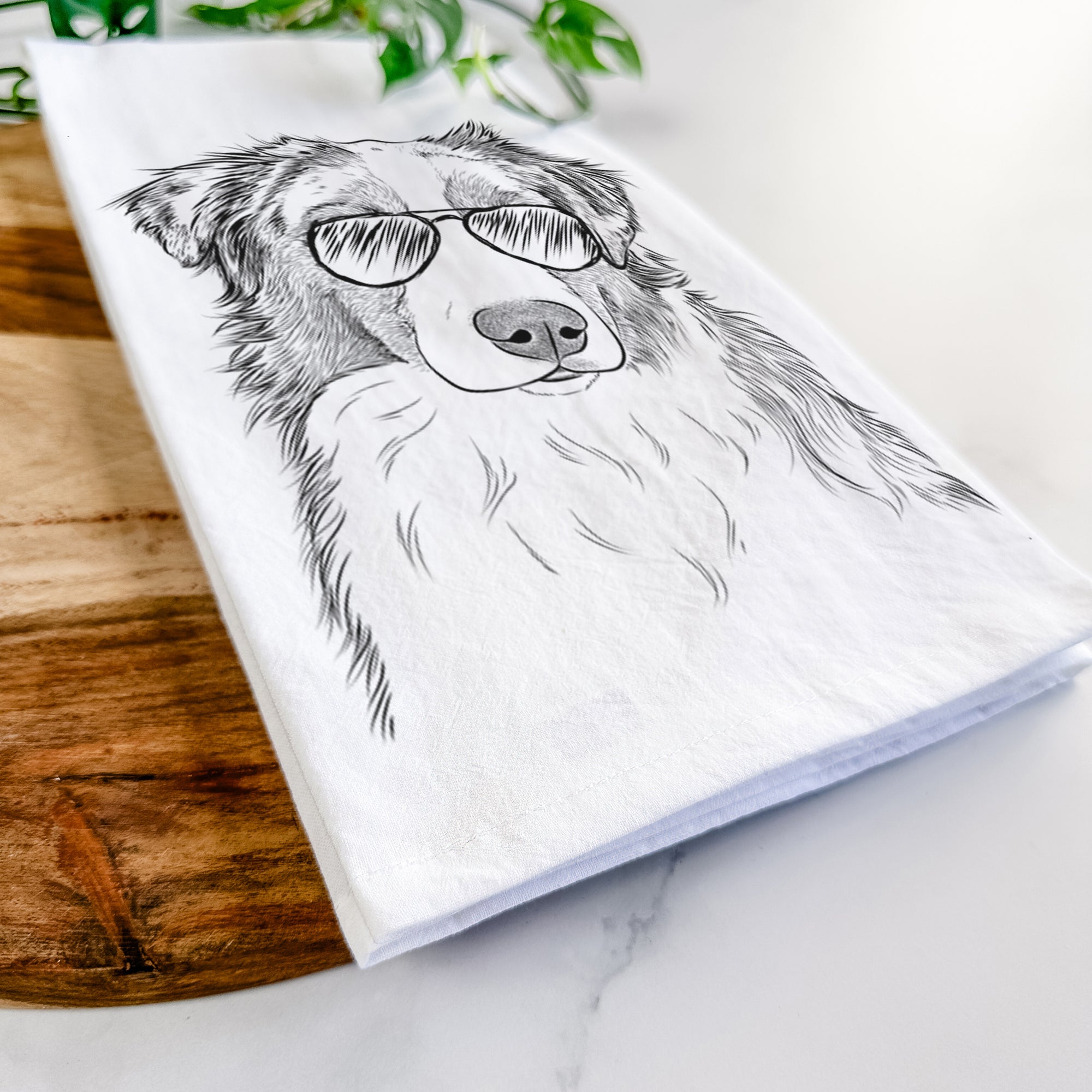 Ginger the Australian Shepherd Tea Towel