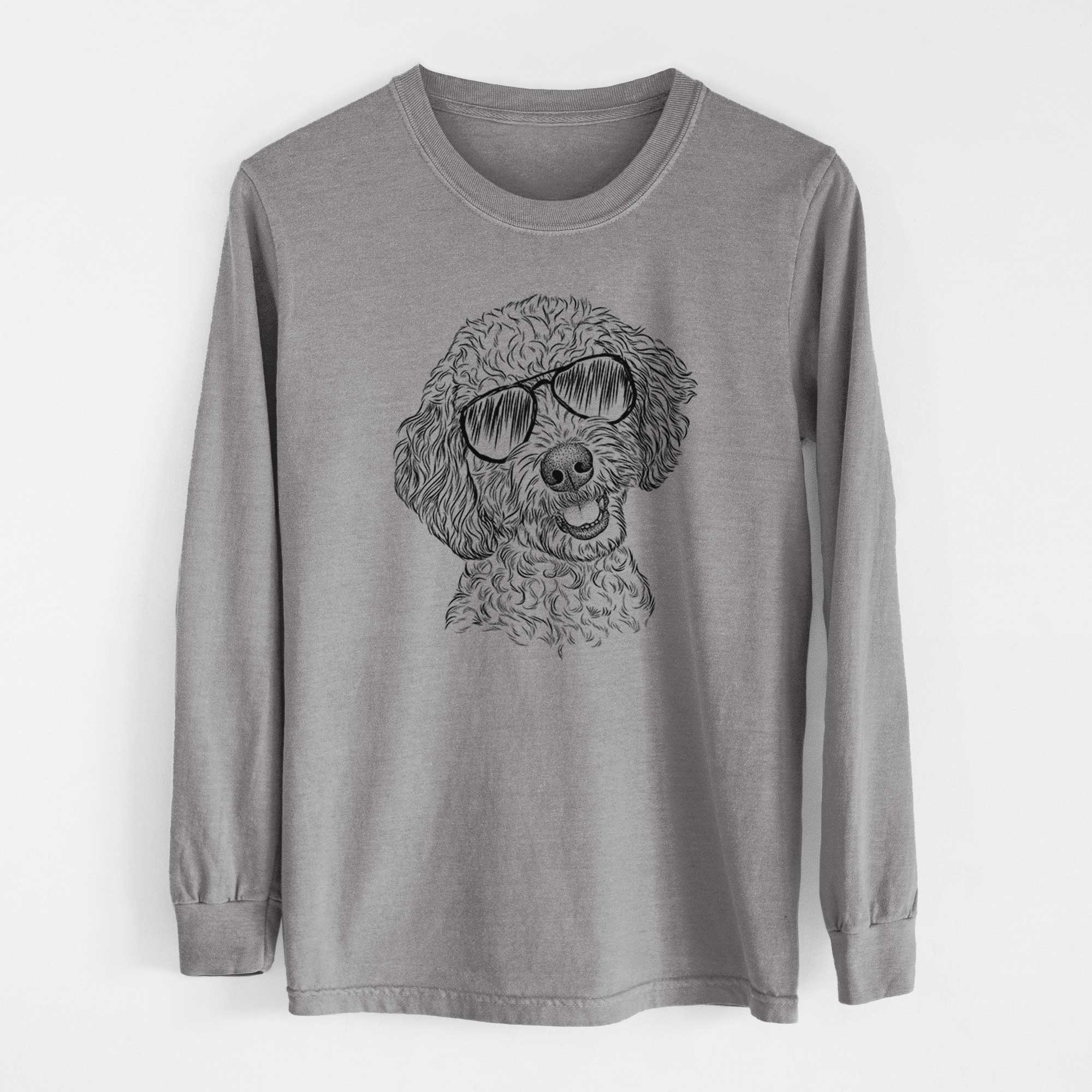 Aviator Gizmo the Goldendoodle - Men's Heavyweight 100% Cotton Long Sleeve