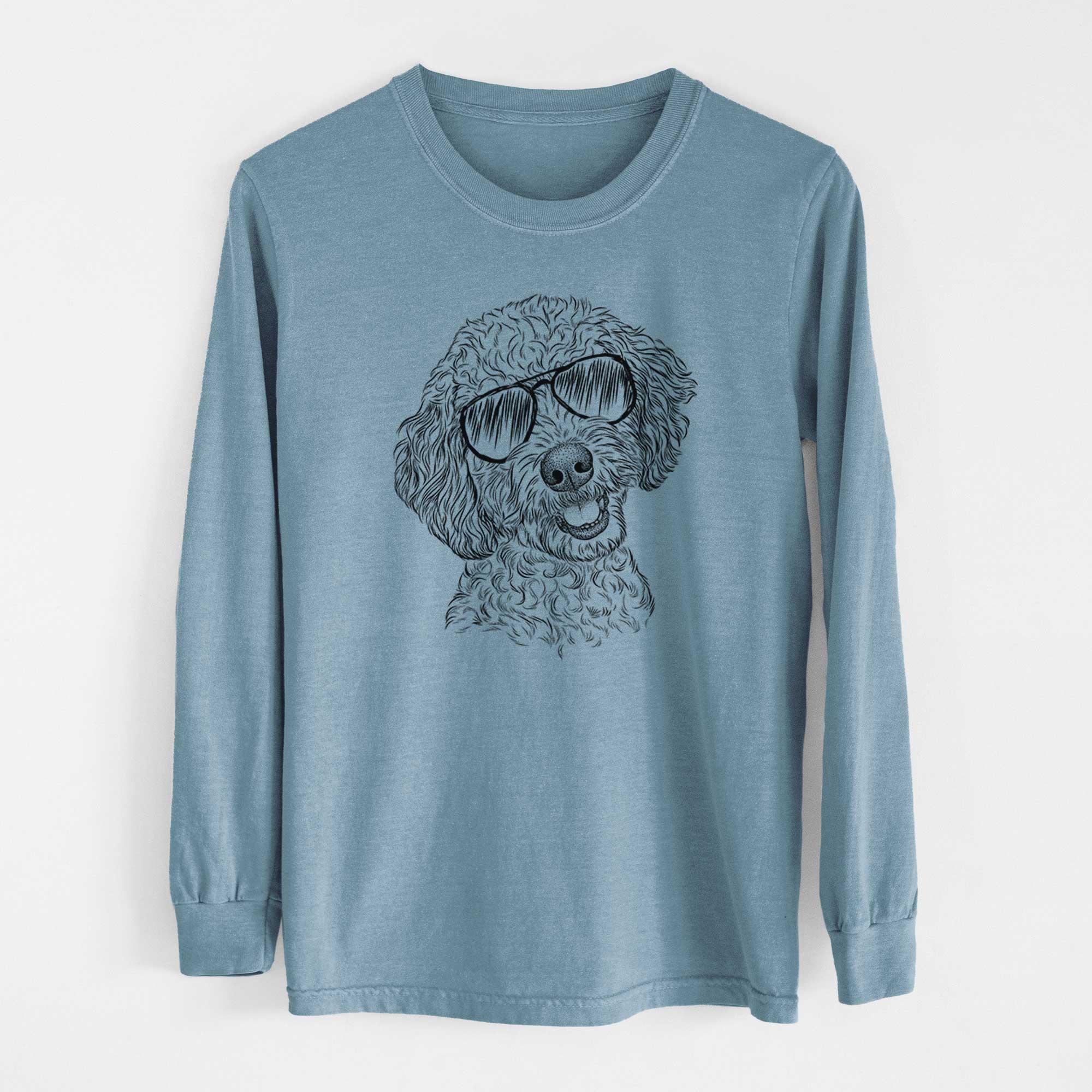 Aviator Gizmo the Goldendoodle - Men's Heavyweight 100% Cotton Long Sleeve