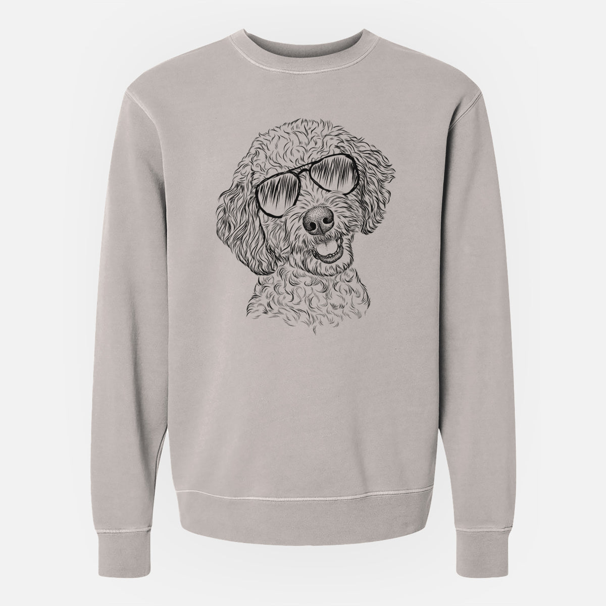 Aviator Gizmo the Goldendoodle - Unisex Pigment Dyed Crew Sweatshirt