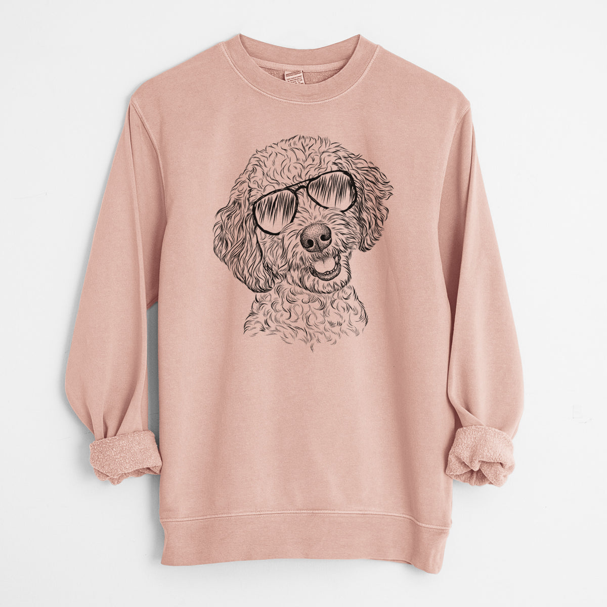 Aviator Gizmo the Goldendoodle - Unisex Pigment Dyed Crew Sweatshirt
