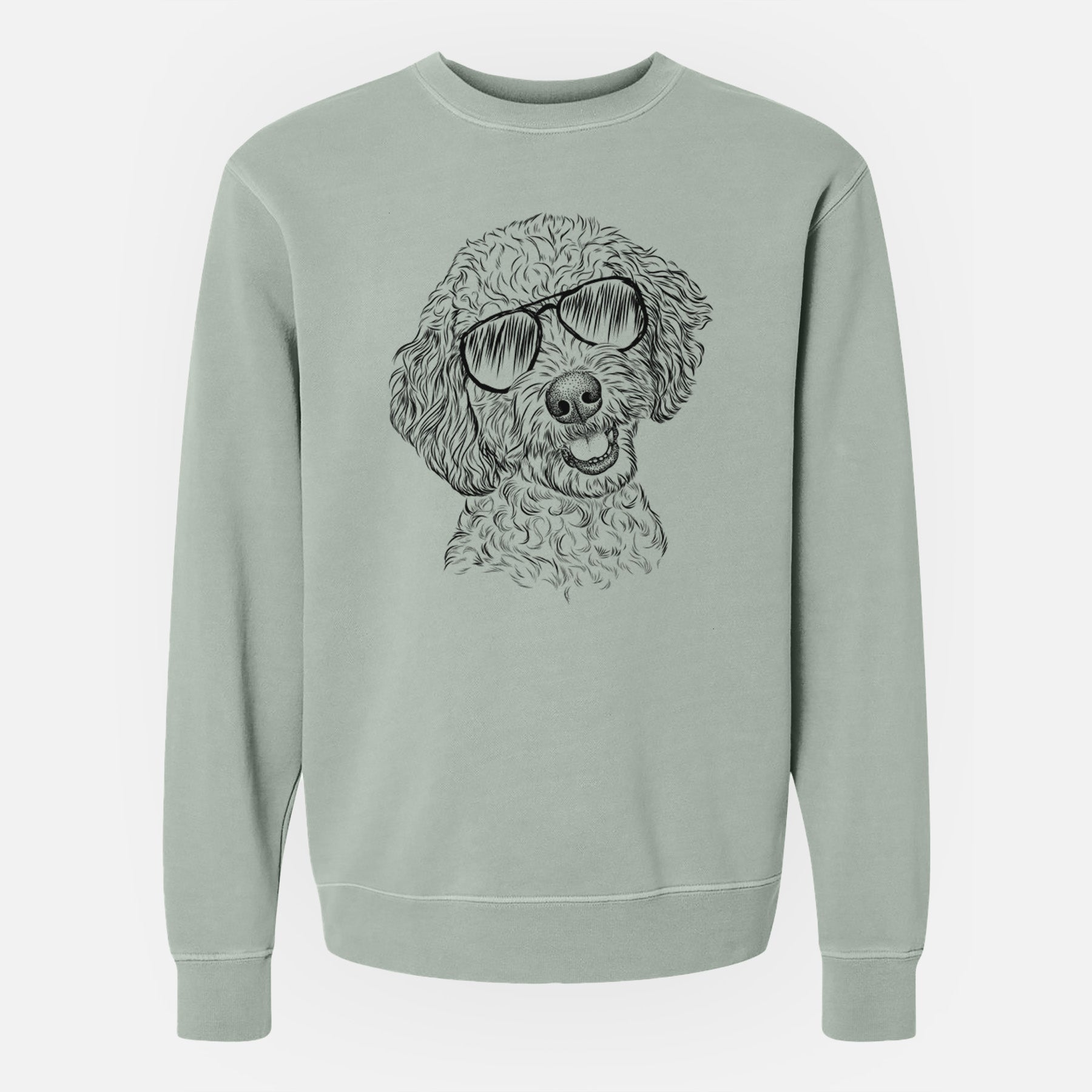 Aviator Gizmo the Goldendoodle - Unisex Pigment Dyed Crew Sweatshirt