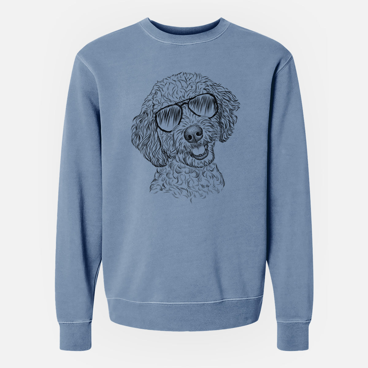 Aviator Gizmo the Goldendoodle - Unisex Pigment Dyed Crew Sweatshirt