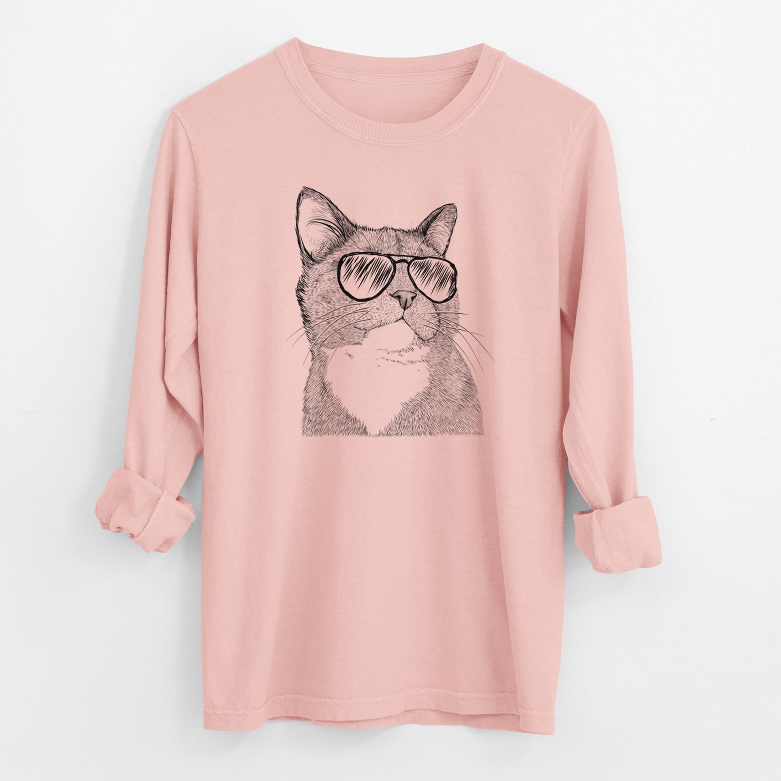 Aviator Gizmo the Grey Cat - Men's Heavyweight 100% Cotton Long Sleeve