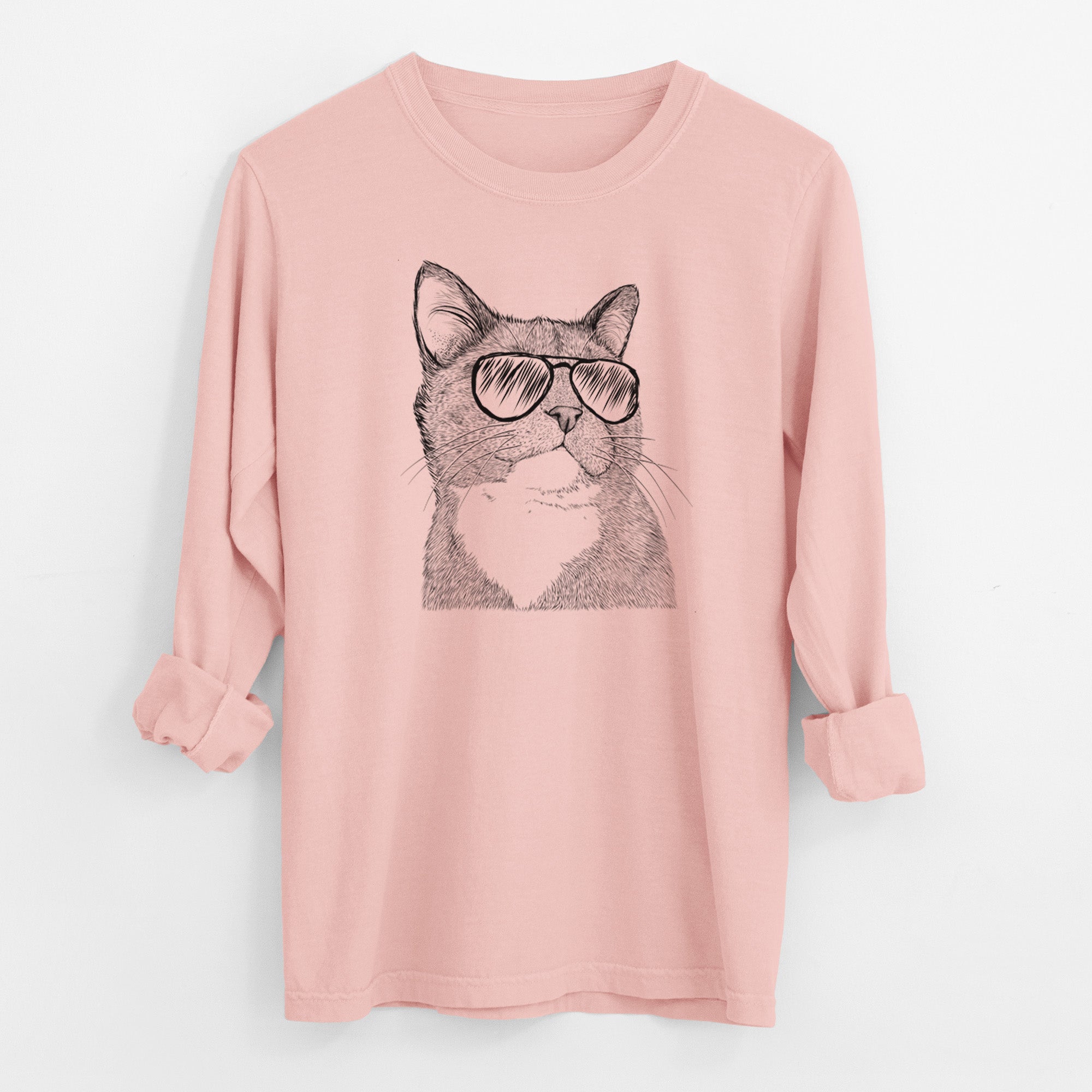 Aviator Gizmo the Grey Cat - Men's Heavyweight 100% Cotton Long Sleeve