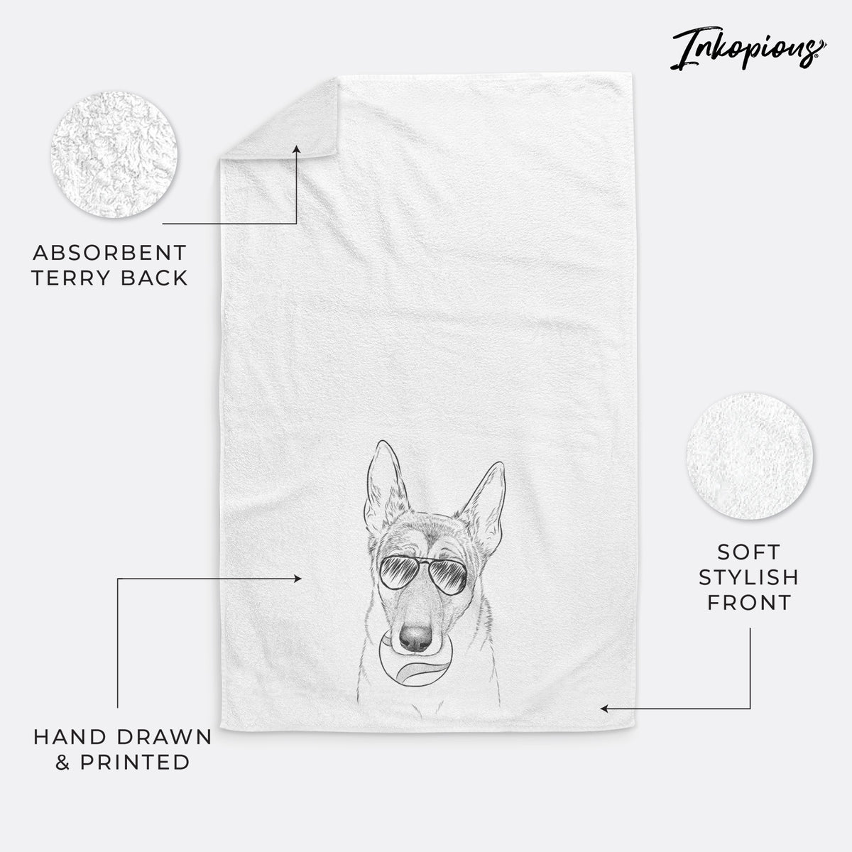 Greta the German Shepherd Premium Hand Towel