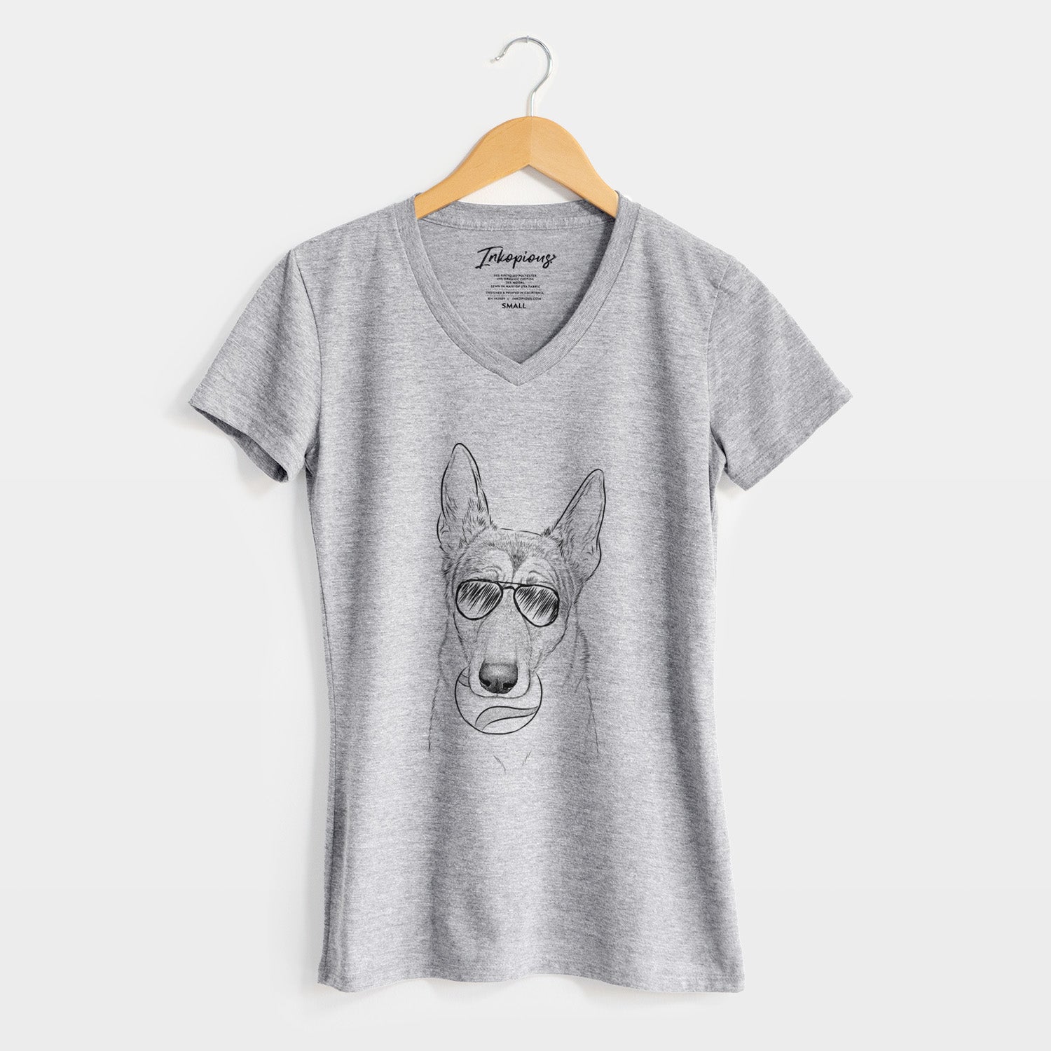 Aviator Greta the German Shepherd - Women's V-neck Shirt