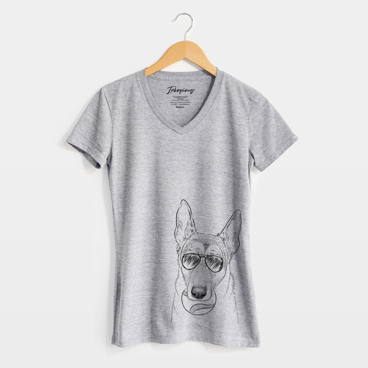 Aviator Greta the German Shepherd - Women's V-neck Shirt