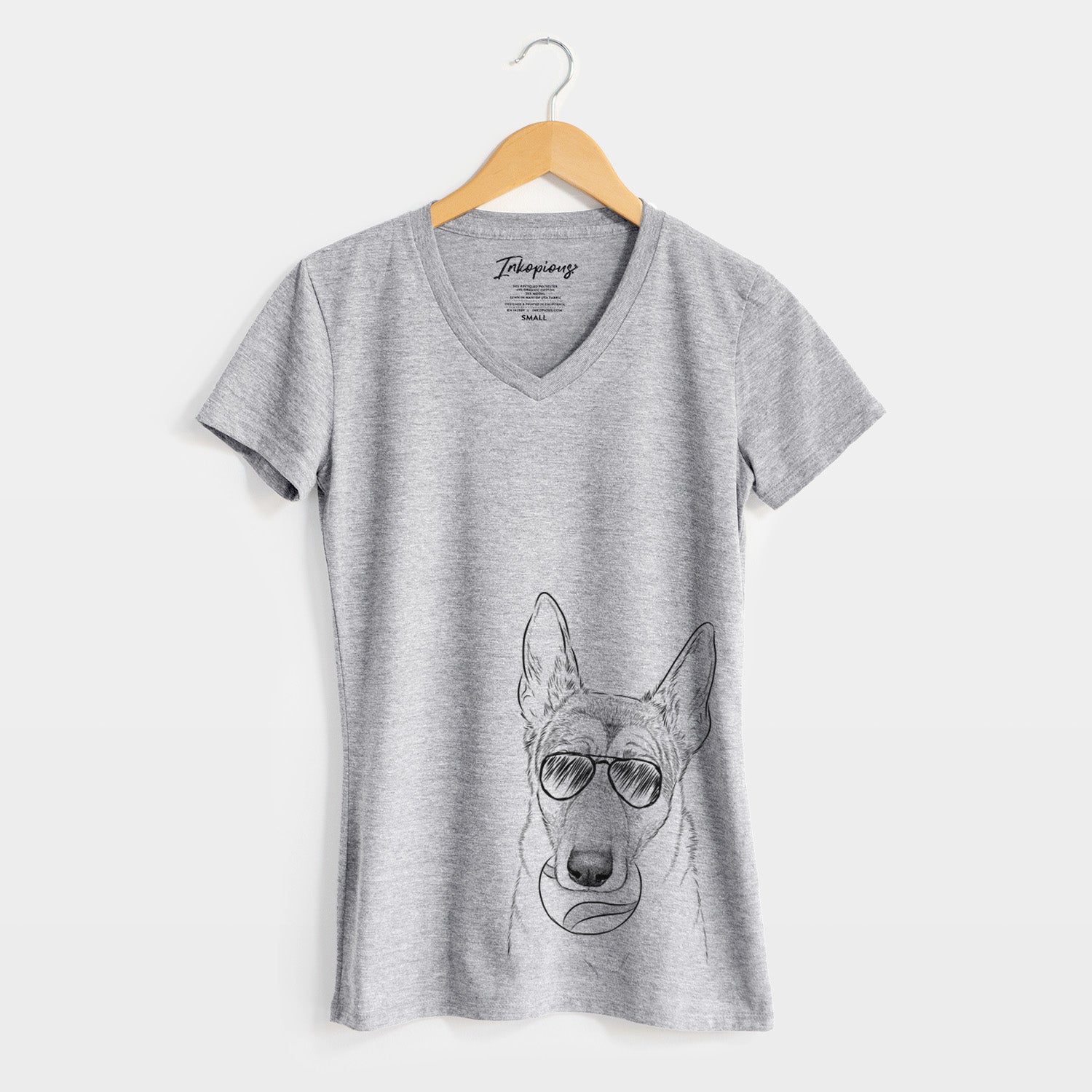 Aviator Greta the German Shepherd - Women's V-neck Shirt