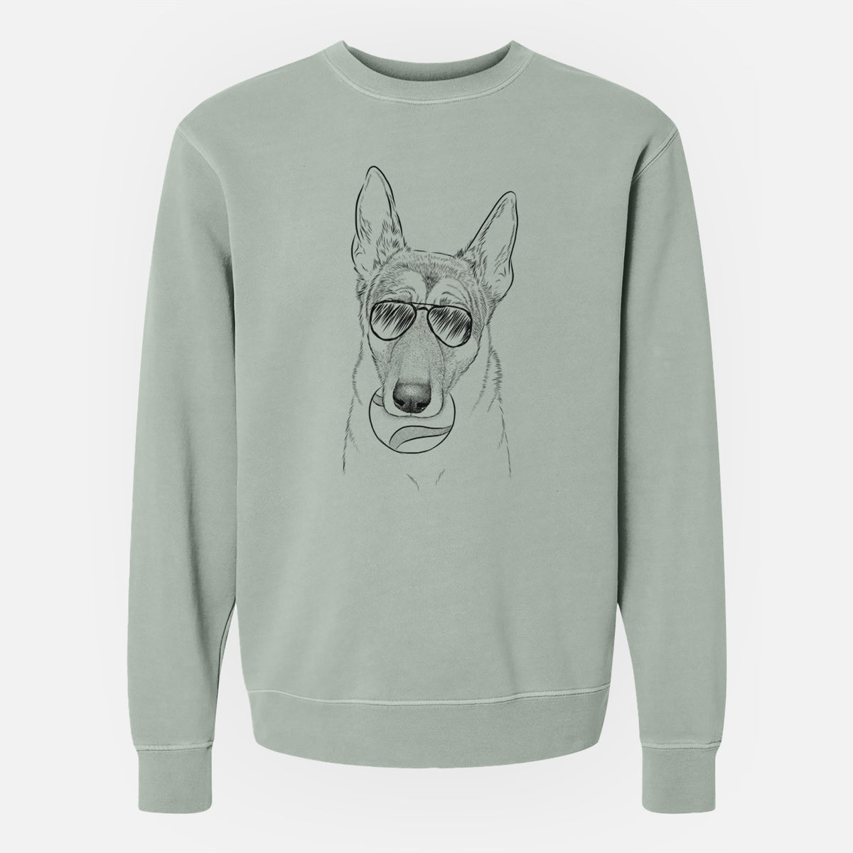 Aviator Greta the German Shepherd - Unisex Pigment Dyed Crew Sweatshirt