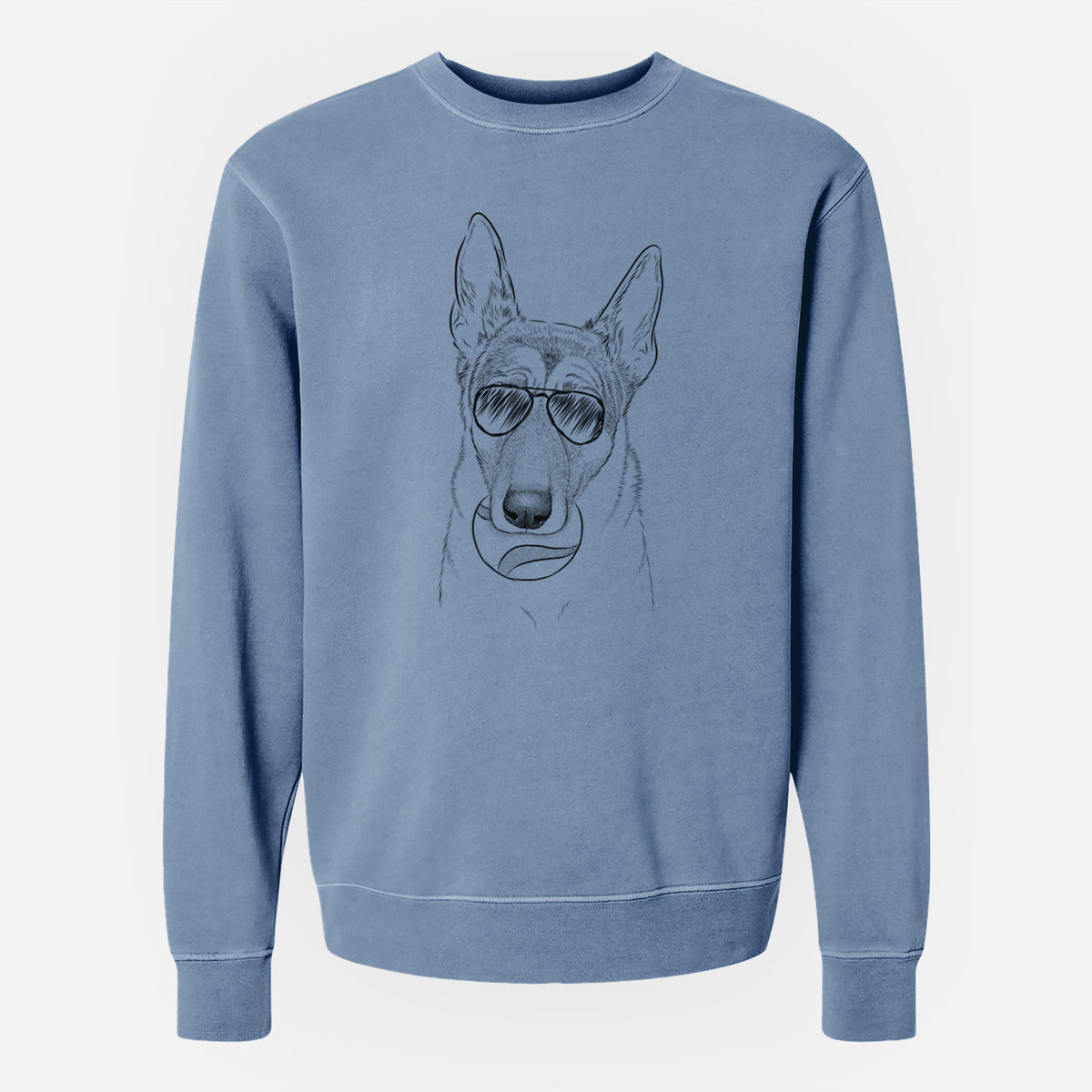 Aviator Greta the German Shepherd - Unisex Pigment Dyed Crew Sweatshirt